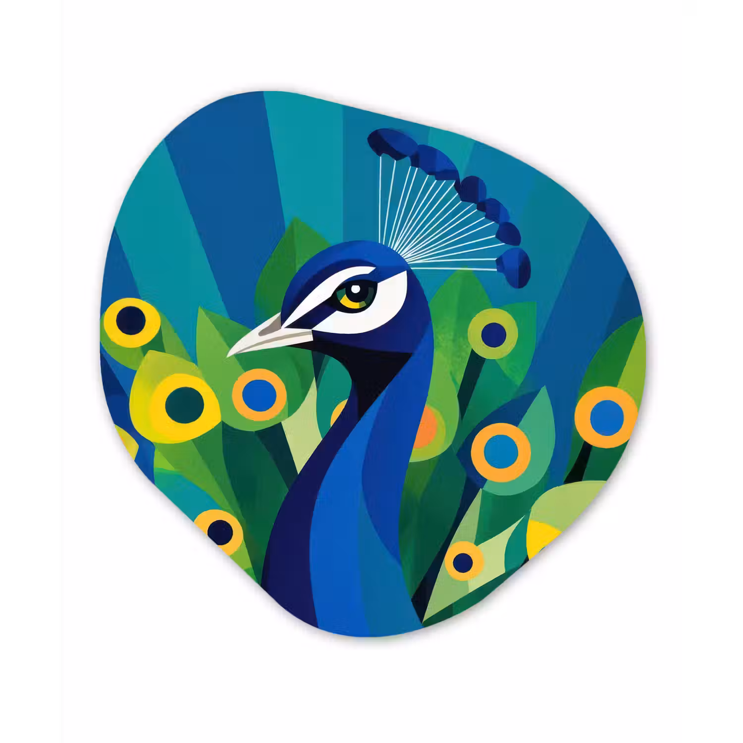 Pauw - Cirkels - Blauw Wandcirkel Organisch Aluminium middel -3d