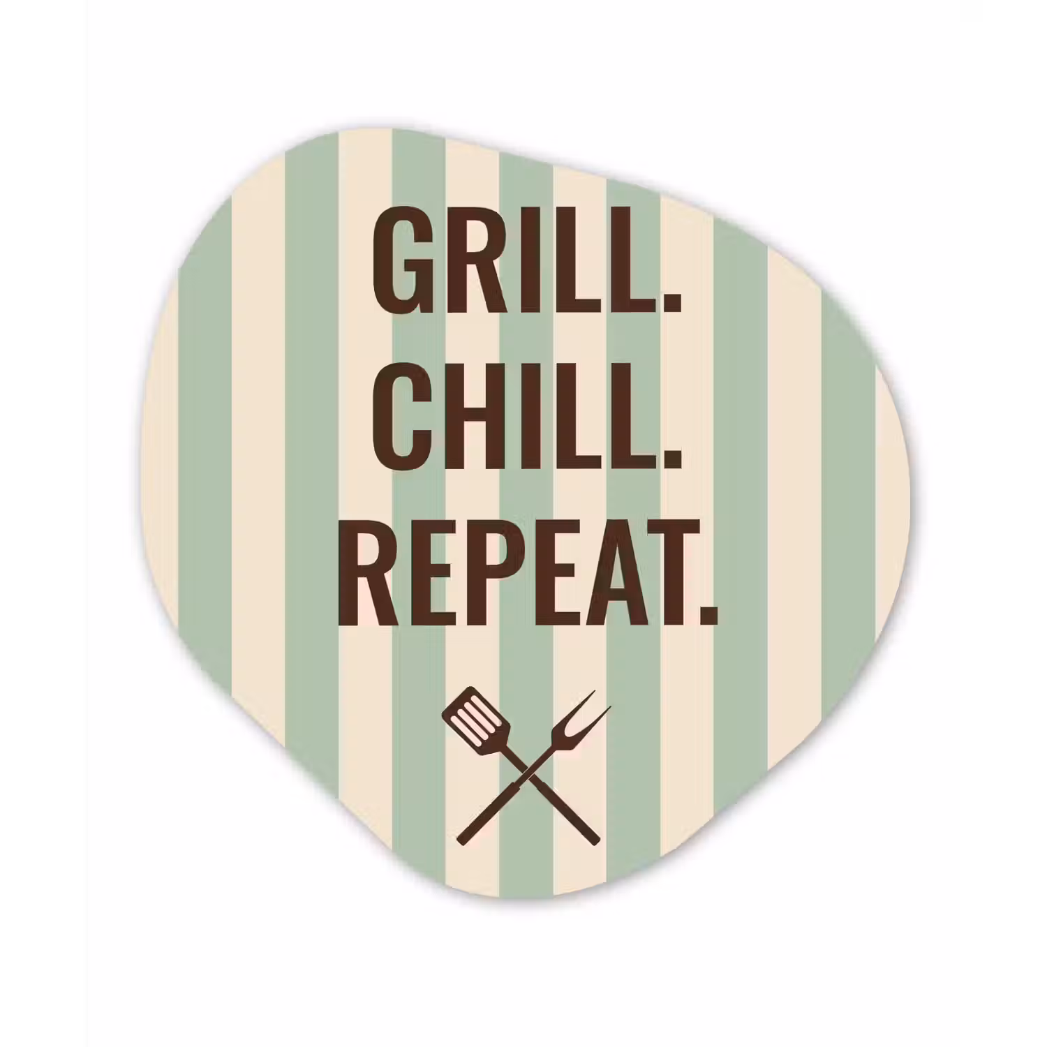 Quote - Strepen - Grill Wandcirkel Organisch Aluminium middel -3d