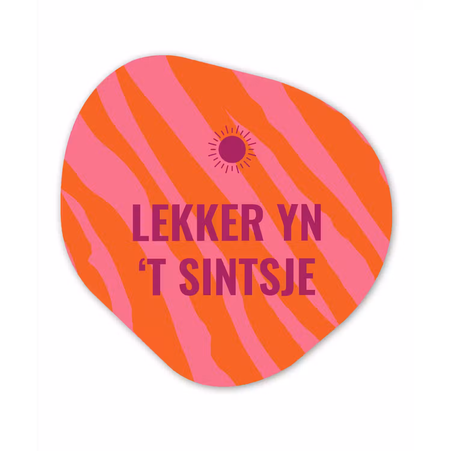 Quote - Zomer - Roze Wandcirkel Organisch Aluminium middel -3d