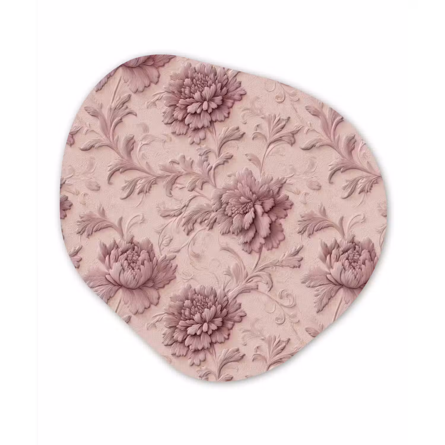 Reliëf - Pioenrozen - Roze Wandcirkel Organisch Aluminium middel 851 -3d