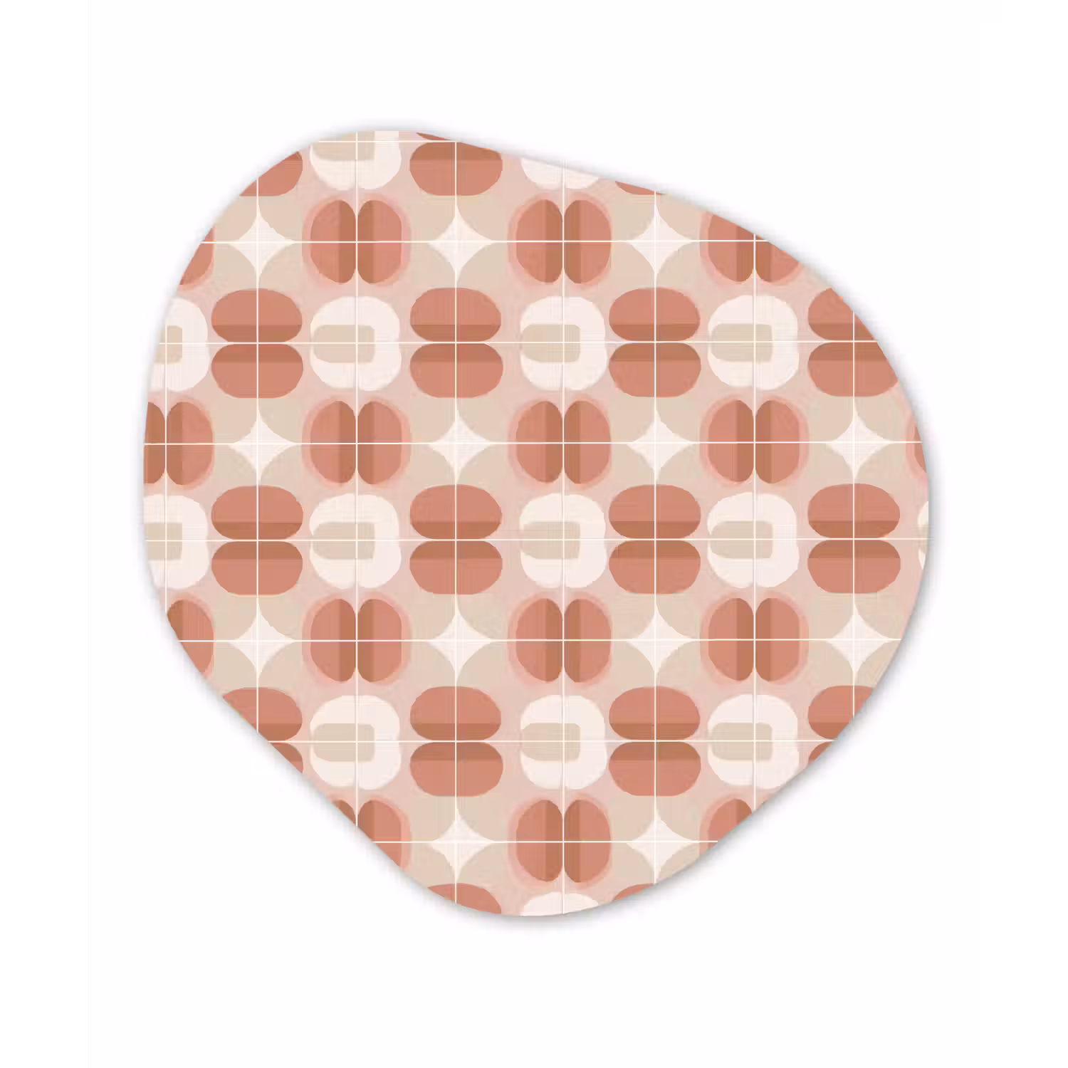 Retro - Klassiek - Roze Wandcirkel Organisch Aluminium middel 851 -3d
