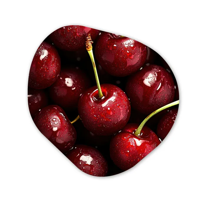 Rood - Fruit - Kersen Wandcirkel Organisch Aluminium middel -3d