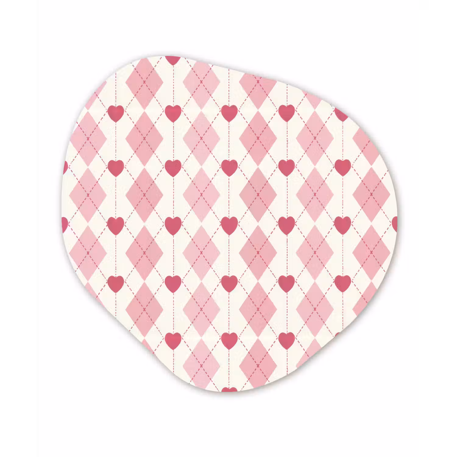 Ruiten - Klassiek - Roze - Wit Wandcirkel Organisch Aluminium middel 851 -3d