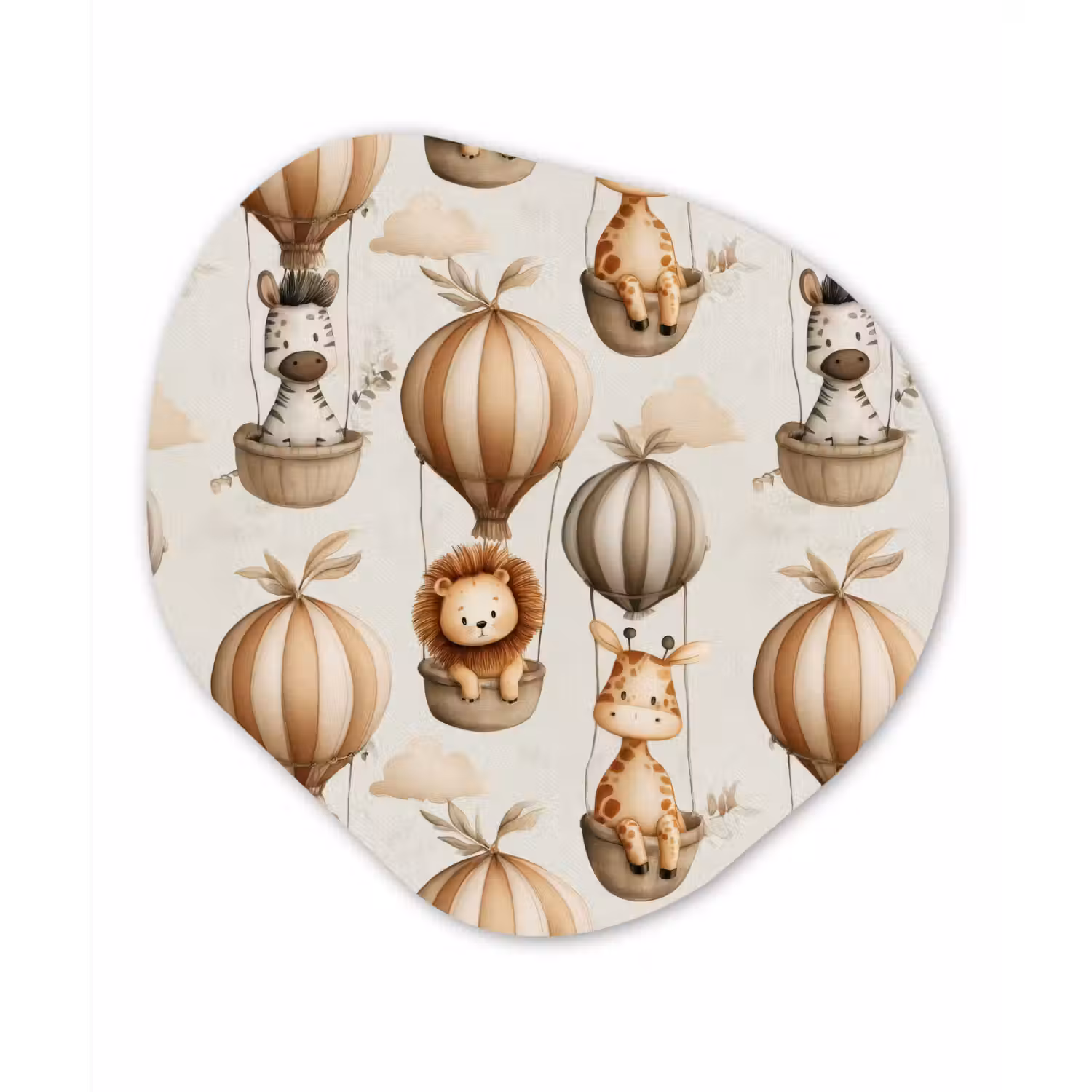Safari - Luchtballonen - Taupe Wandcirkel Organisch Aluminium middel 851 -3d