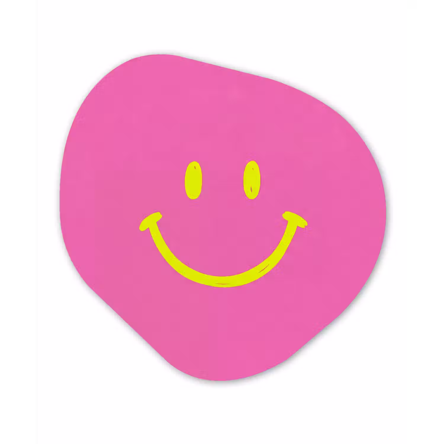 Smiley - Vrolijk - Roze Wandcirkel Organisch Aluminium middel -3d
