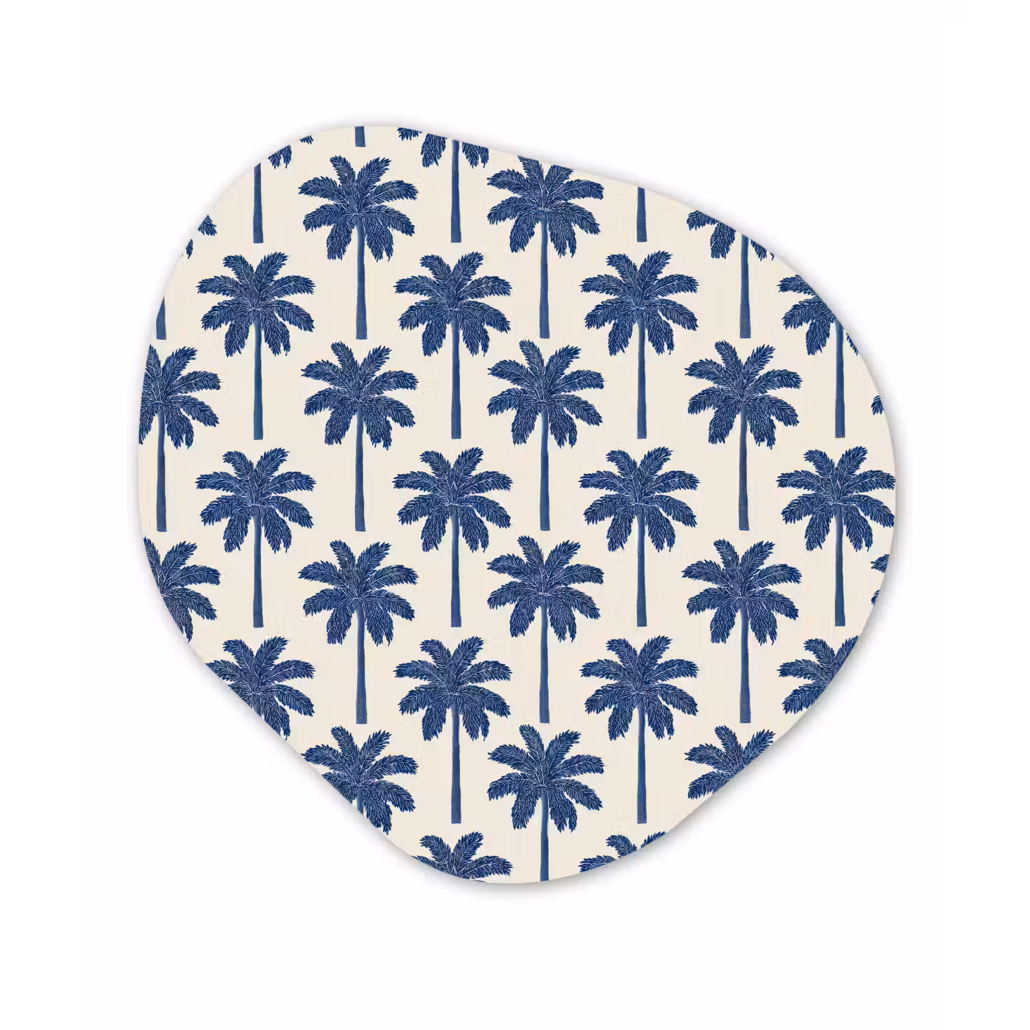 Symmetrisch - Palm - Blauw Wandcirkel Organisch Aluminium middel 851 -3d