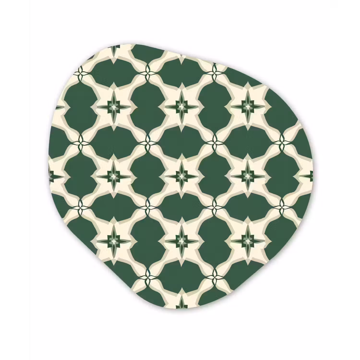Tegel - Klassiek - Groen Wandcirkel Organisch Aluminium middel 851 -3d