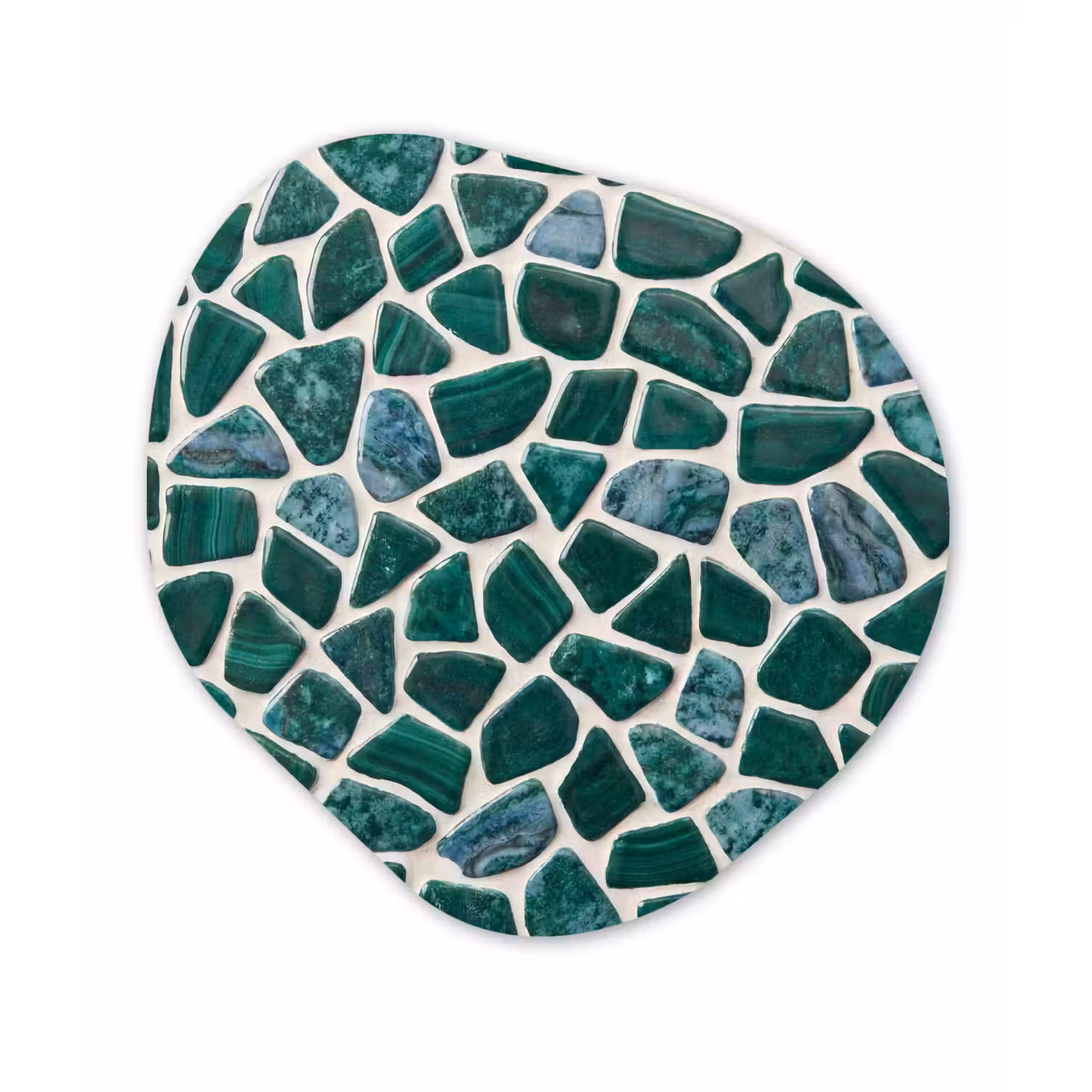 Textuur - Steen - Groen - Abstract - Patroon Wandcirkel Organisch Aluminium middel -3d
