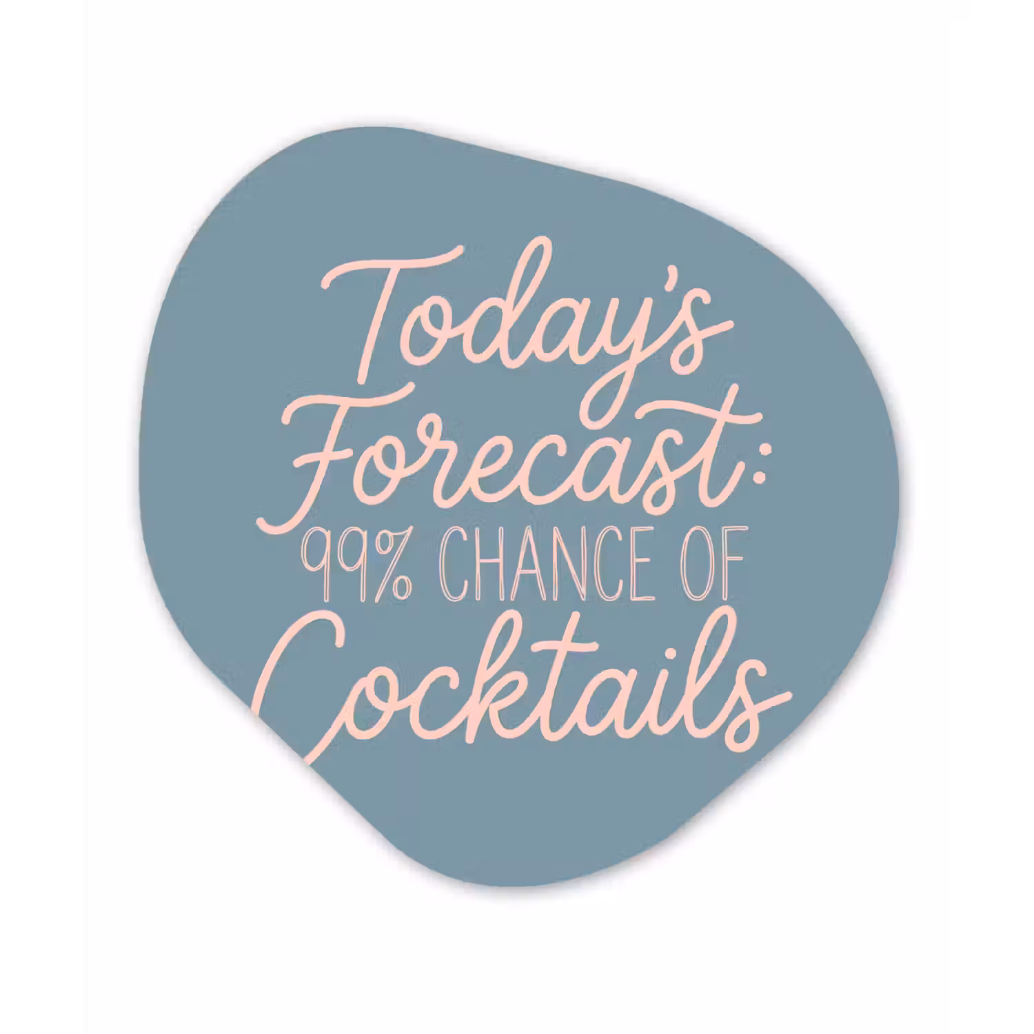 Today's Forecast - Cocktails - Blauw Wandcirkel Organisch Aluminium middel -3d
