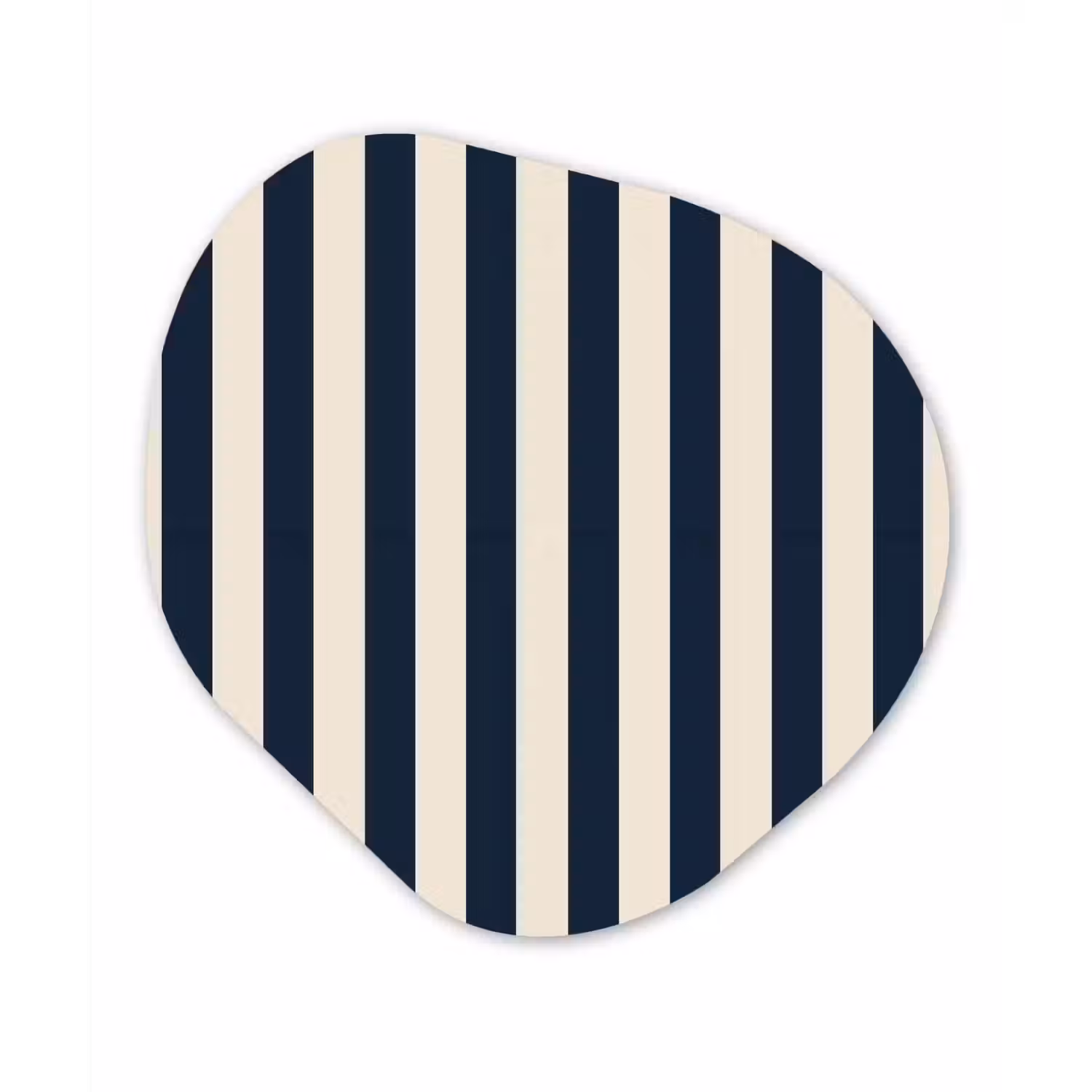 Verticale strepen - Blauw - Crème Wandcirkel Organisch Aluminium middel 851 -3d