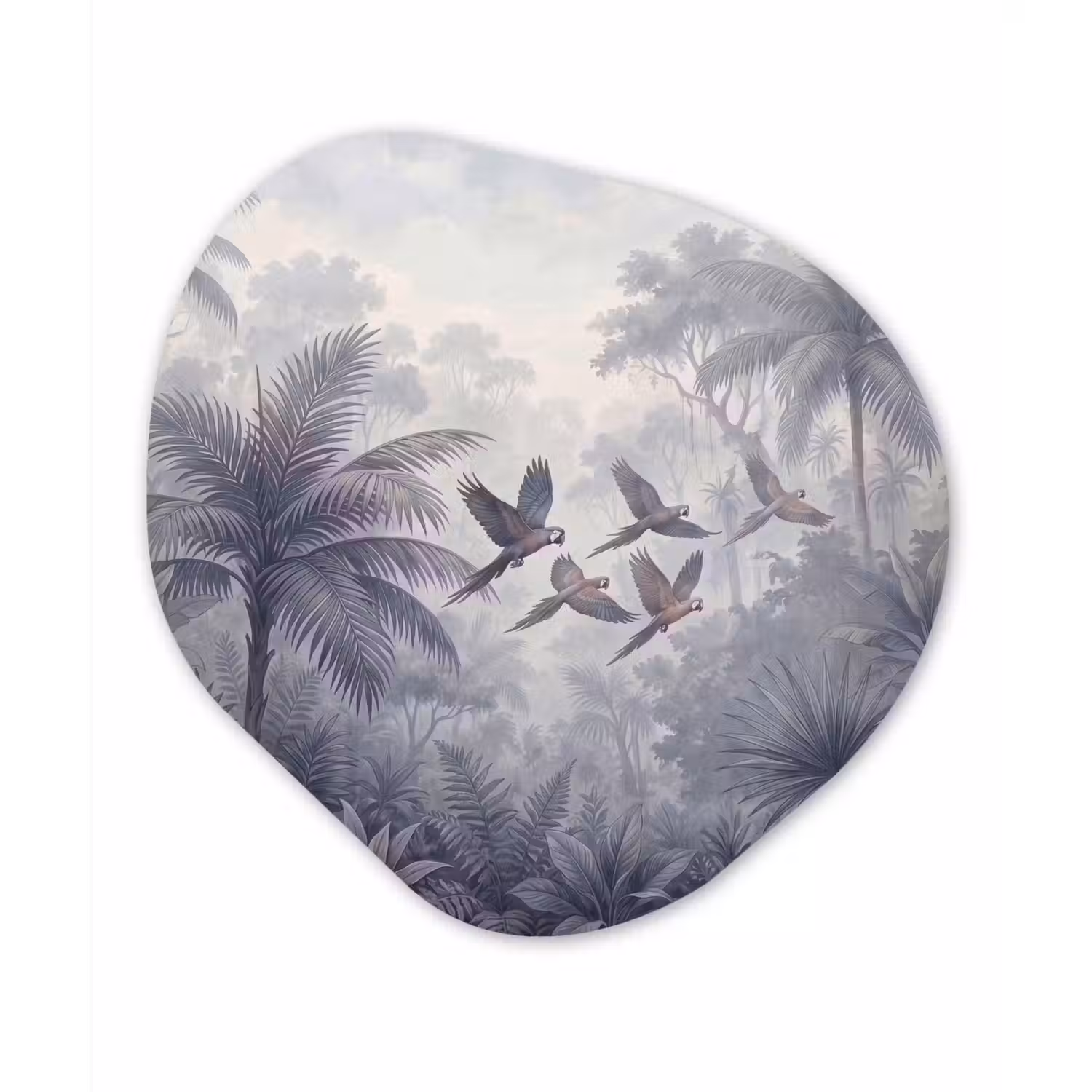 Vogel - Vliegend - Jungle - Vintage - Dieren Wandcirkel Organisch Aluminium middel -3d