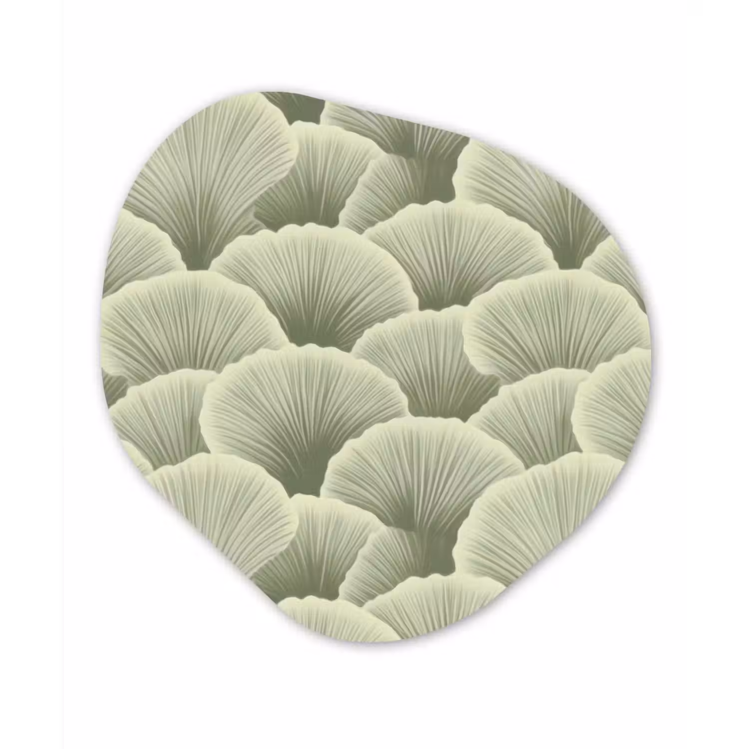 Waaier - Blad - Groen Wandcirkel Organisch Aluminium middel 851 -3d