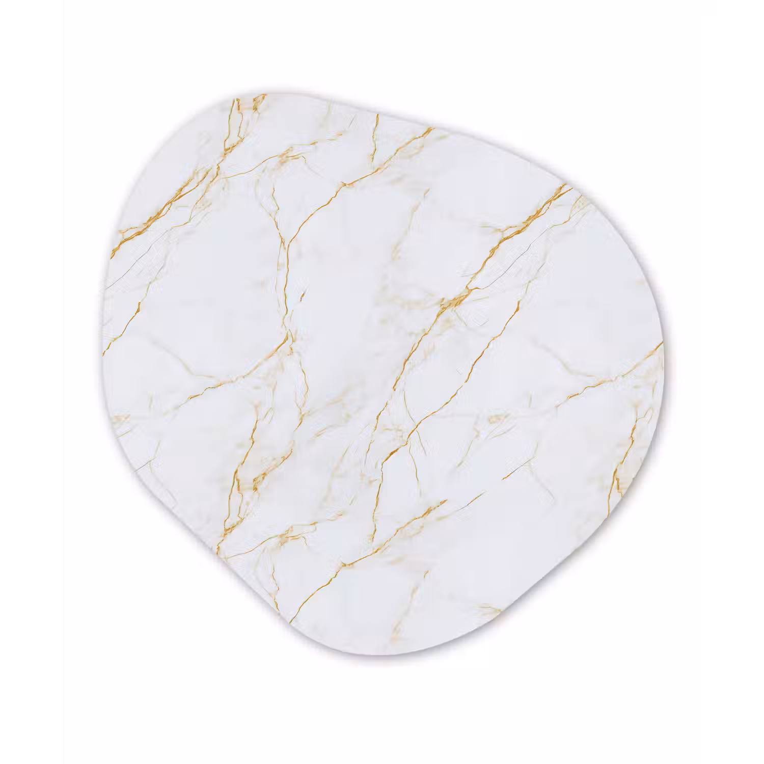 Wit - Marmer - Goud - Luxueus Wandcirkel Organisch Aluminium middel 851 -3d