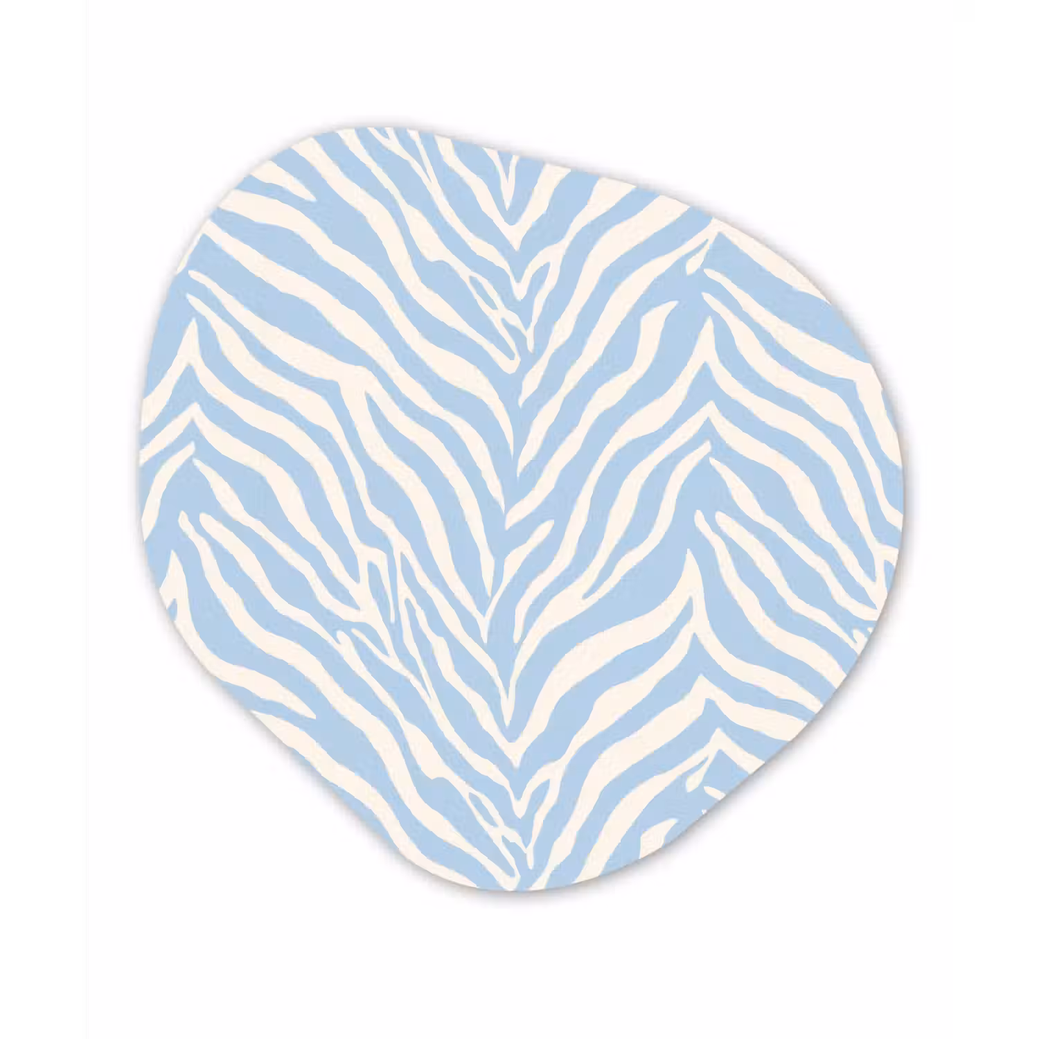Zebra - Motief - Blauw - Wit Wandcirkel Organisch Aluminium middel 851 -3d