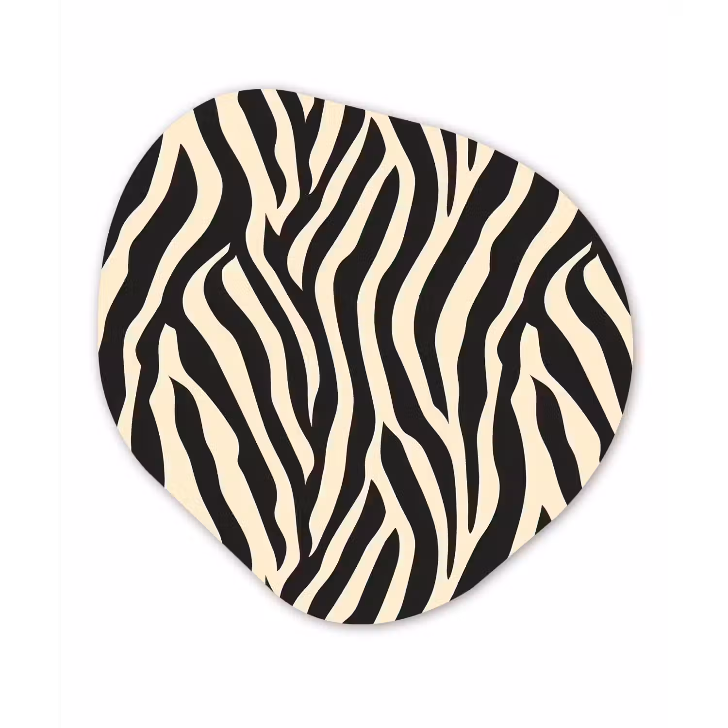 Zebra - Print - Klassiek - Zwart Wandcirkel Organisch Aluminium middel 851 -3d