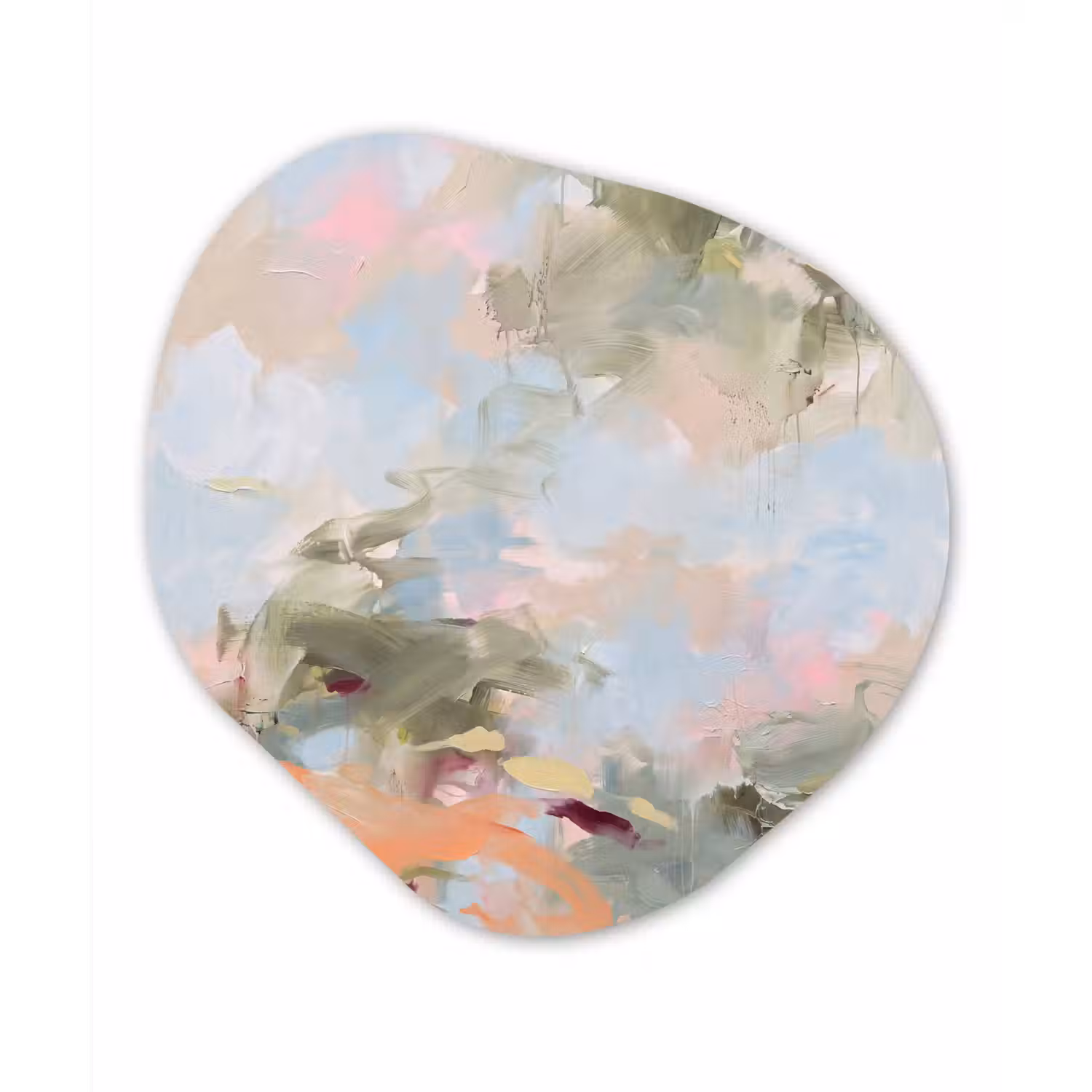 Abstract - Borstelstreken - Kunst - Modern - Pastel Wandcirkel Organisch Forex 3mm klein -3d