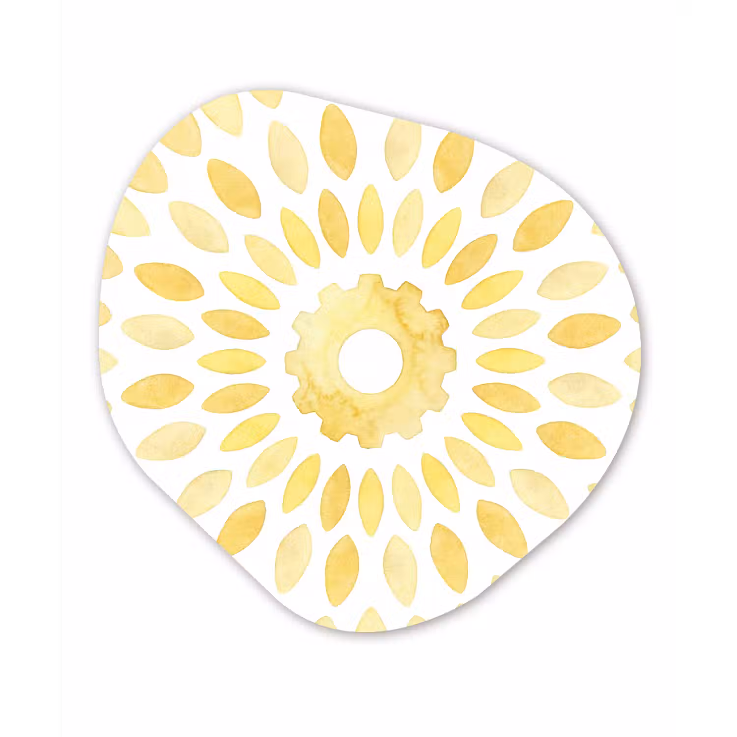 Abstract - Geometrisch - Stralend - Geel Wandcirkel Organisch Forex 3mm klein -3d