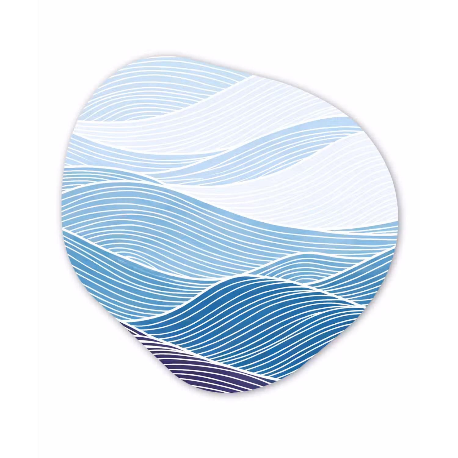 Abstract - Golven - Patroon - Blauw - Modern Wandcirkel Organisch Forex 3mm klein -3d