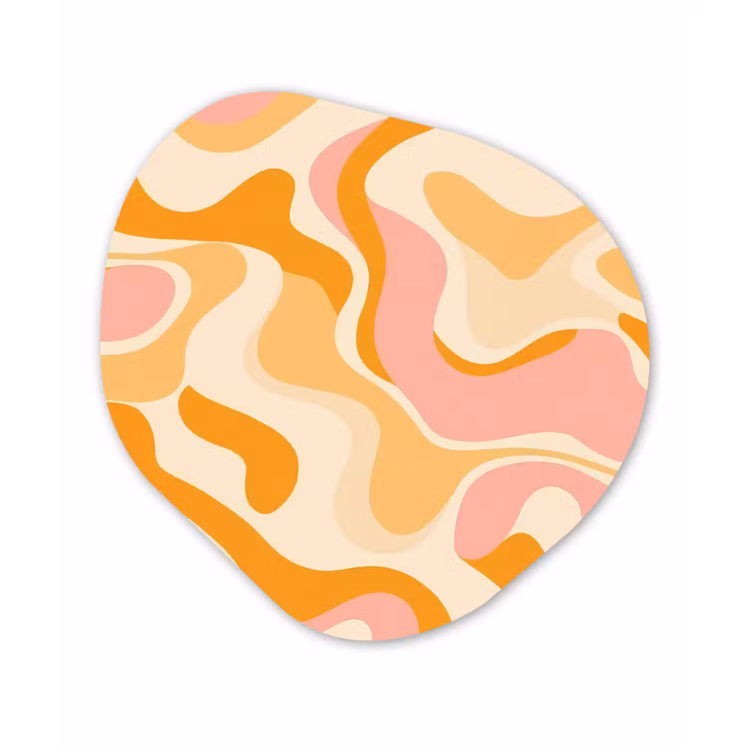 Abstract - Golvend - Oranje Wandcirkel Organisch Forex 3mm klein -3d