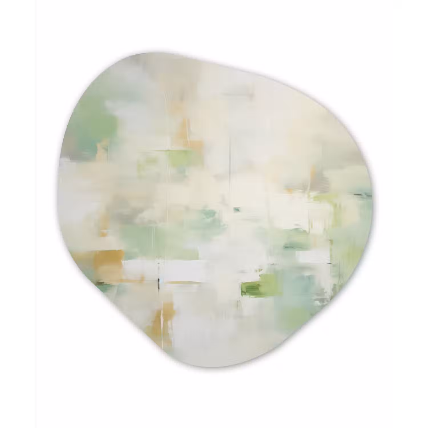 Abstract - Kunst - Wit - Groen - Modern Wandcirkel Organisch Forex 3mm klein -3d