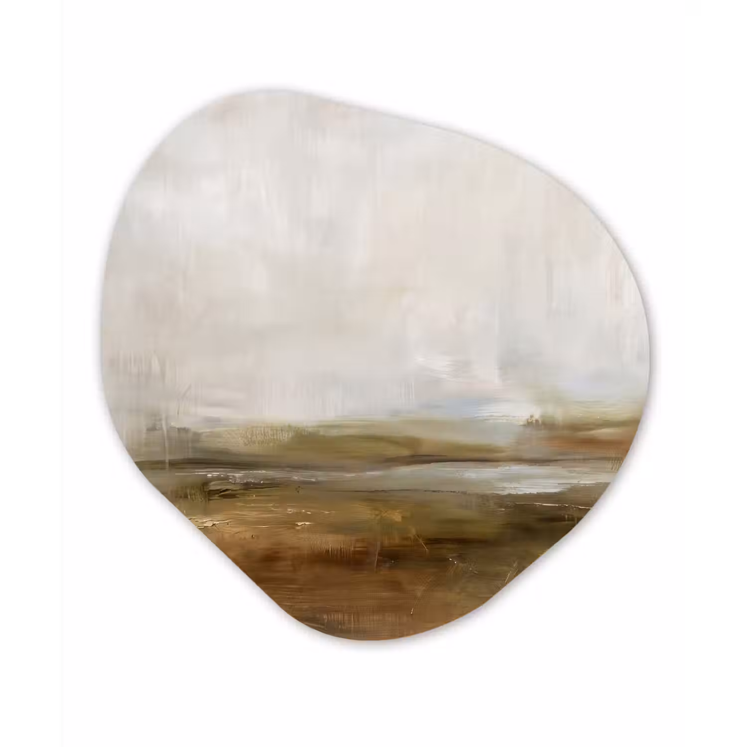 Abstract - Landschap - Natuur - Beige - Bruin Wandcirkel Organisch Forex 3mm klein -3d