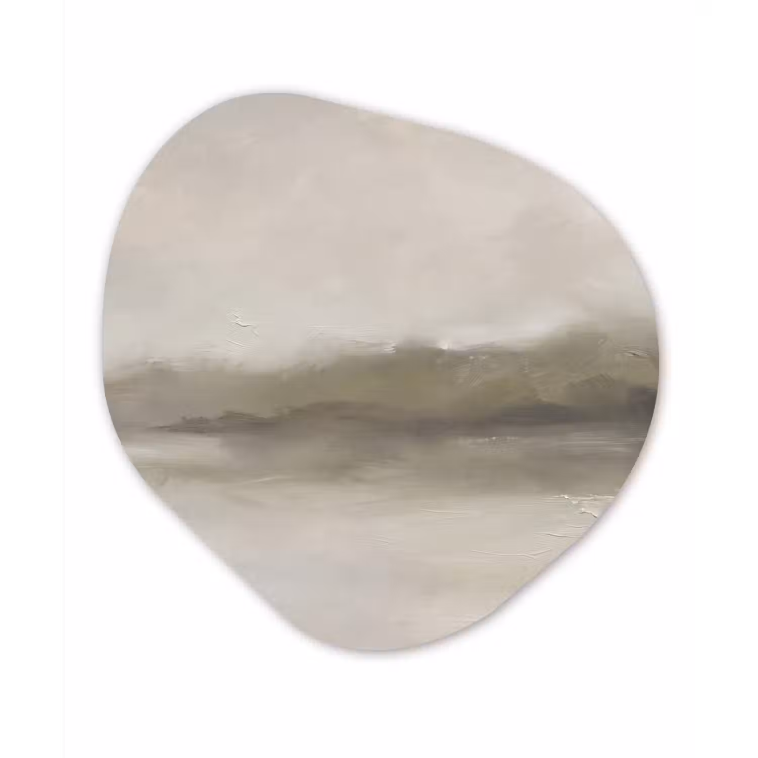 Abstract - Landschap - Nevel - Modern - Grijs Wandcirkel Organisch Forex 3mm klein -3d