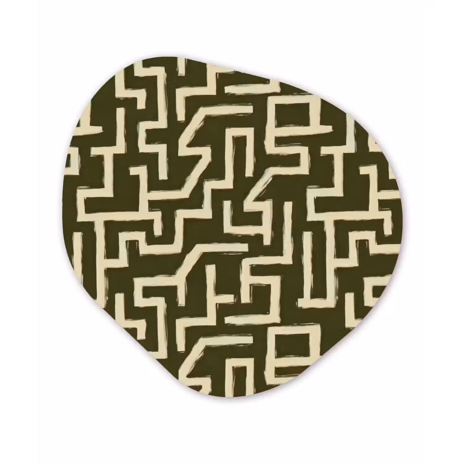 Abstract - Lijnen - Groen Wandcirkel Organisch Forex 3mm klein 629 -3d