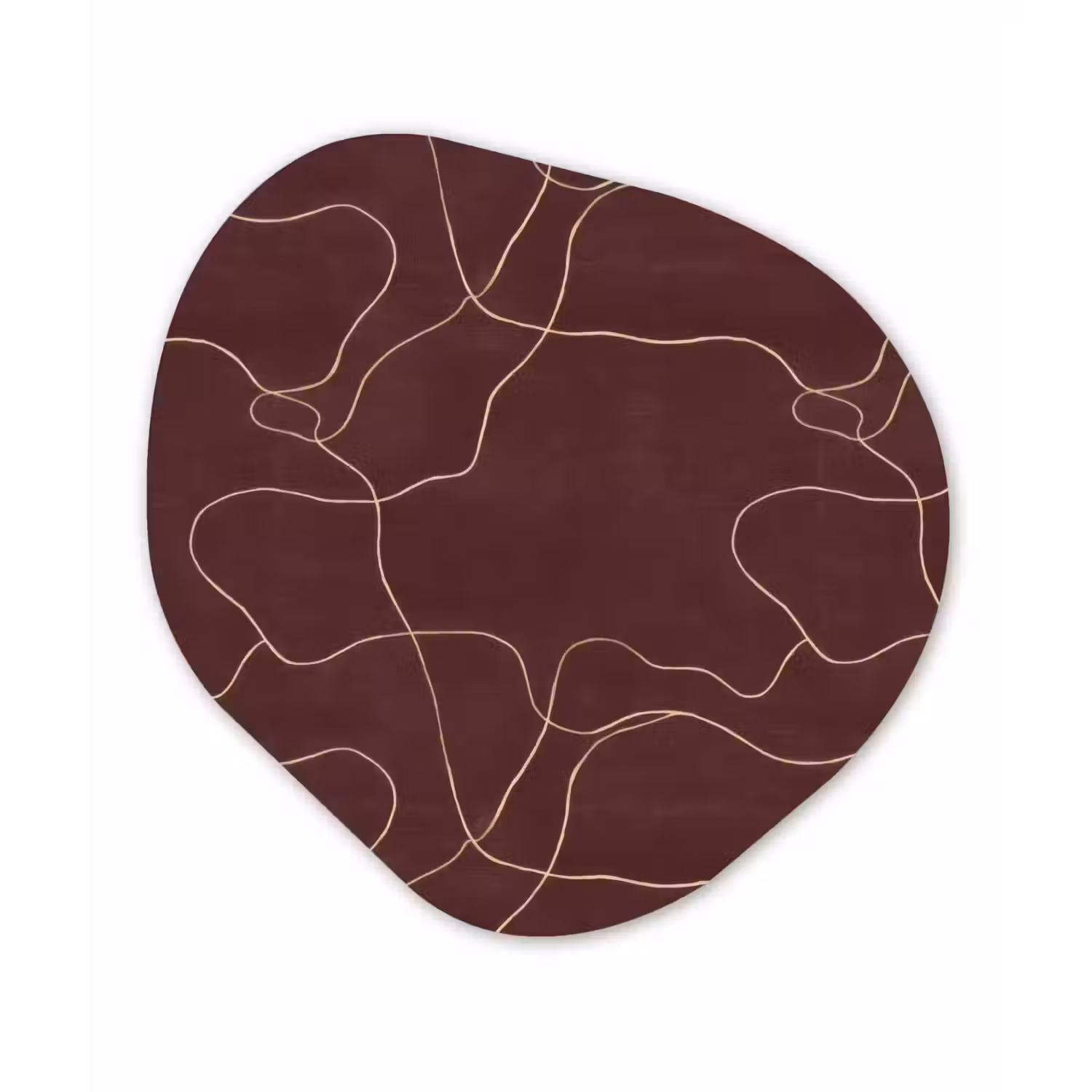 Abstract - Modern - Bruin Wandcirkel Organisch Forex 3mm klein 629 -3d