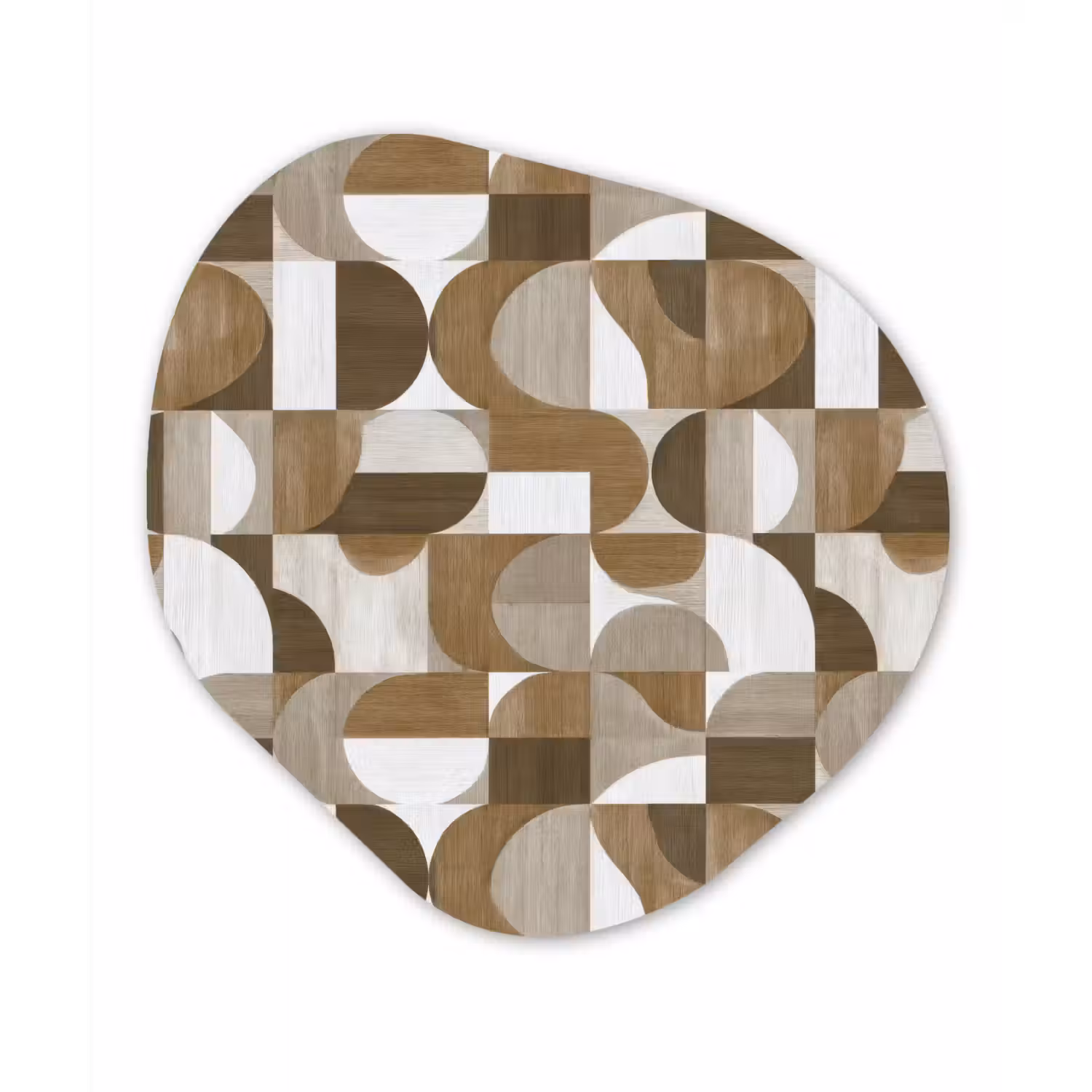 Abstract - Retro - Bruin Wandcirkel Organisch Forex 3mm klein 629 -3d