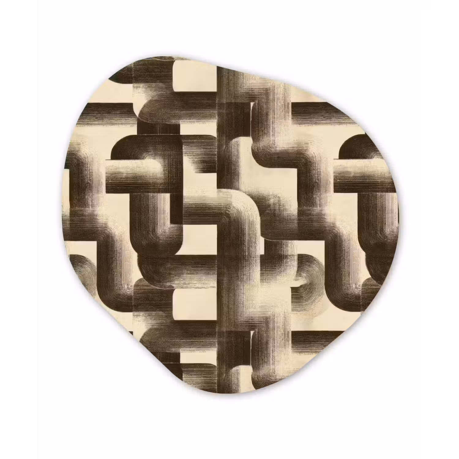 Abstract - Retro - Zwart Wandcirkel Organisch Forex 3mm klein 629 -3d