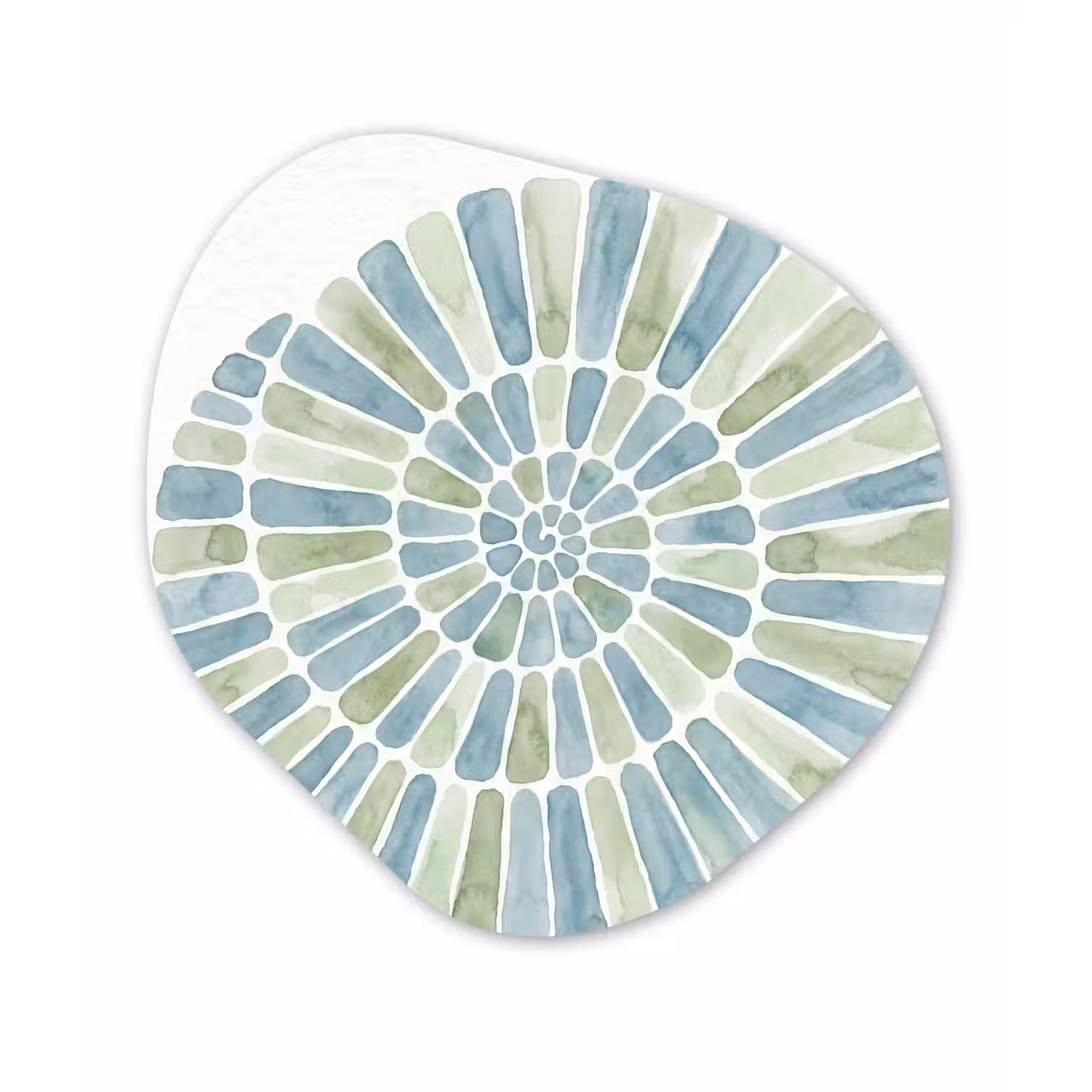 Abstract - Spiraal - Patroon - Modern - Blauw-Groen Wandcirkel Organisch Forex 3mm klein -3d