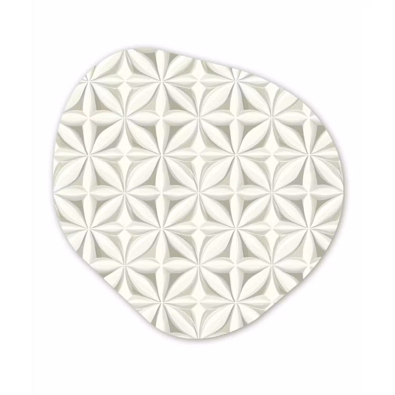 Abstract - Structuur - Grijs - Wit Wandcirkel Organisch Forex 3mm klein 629 -3d