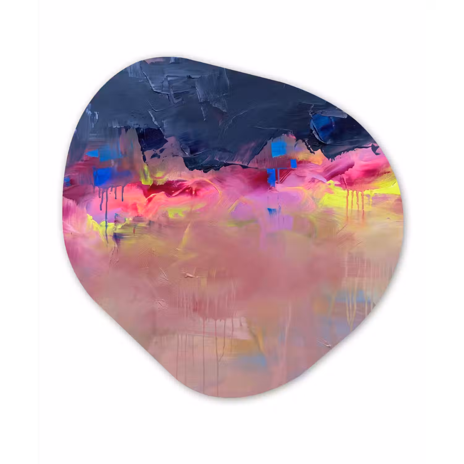 Abstract - Textuur - Kleuren - Modern - Roze Wandcirkel Organisch Forex 3mm klein -3d