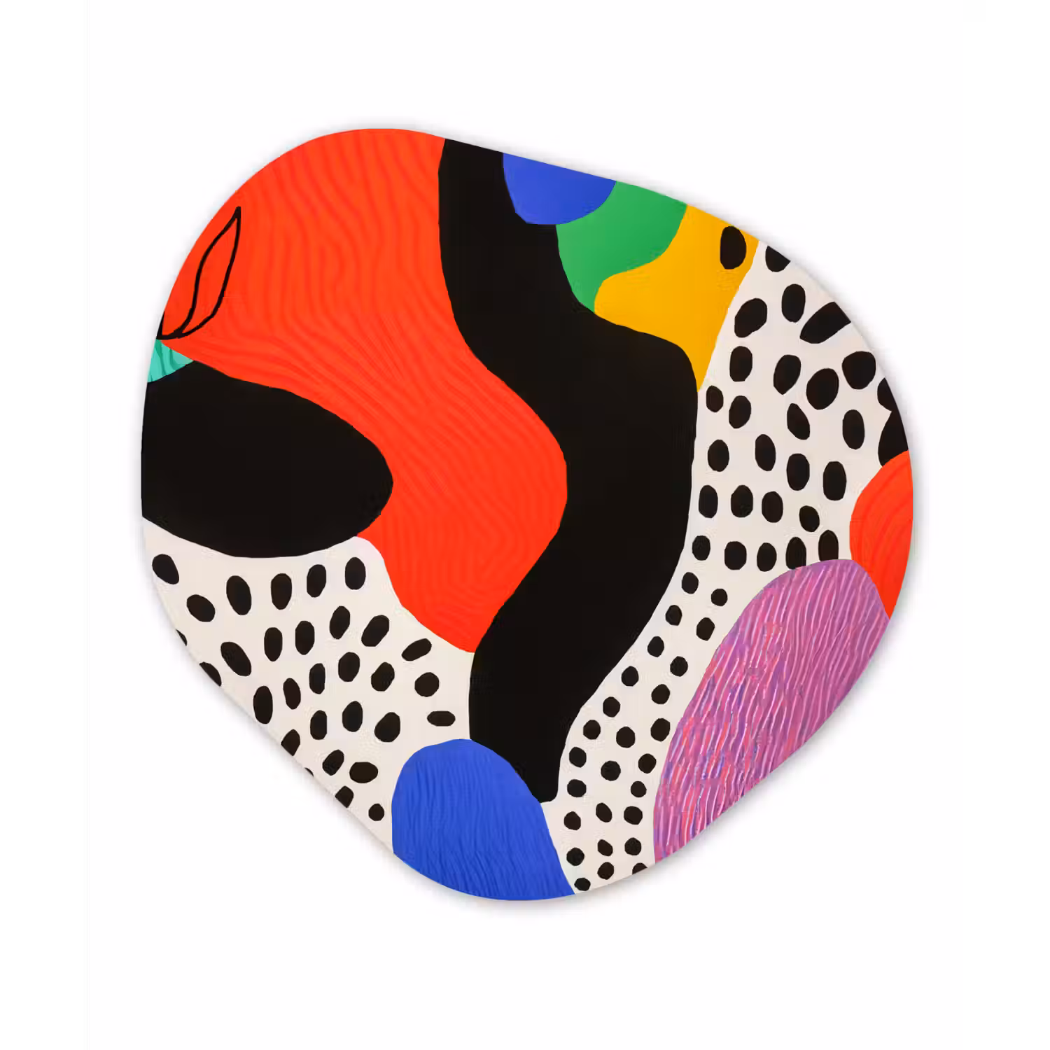 Abstract - Vormen - Kleuren - Stippen Wandcirkel Organisch Forex 3mm klein -3d