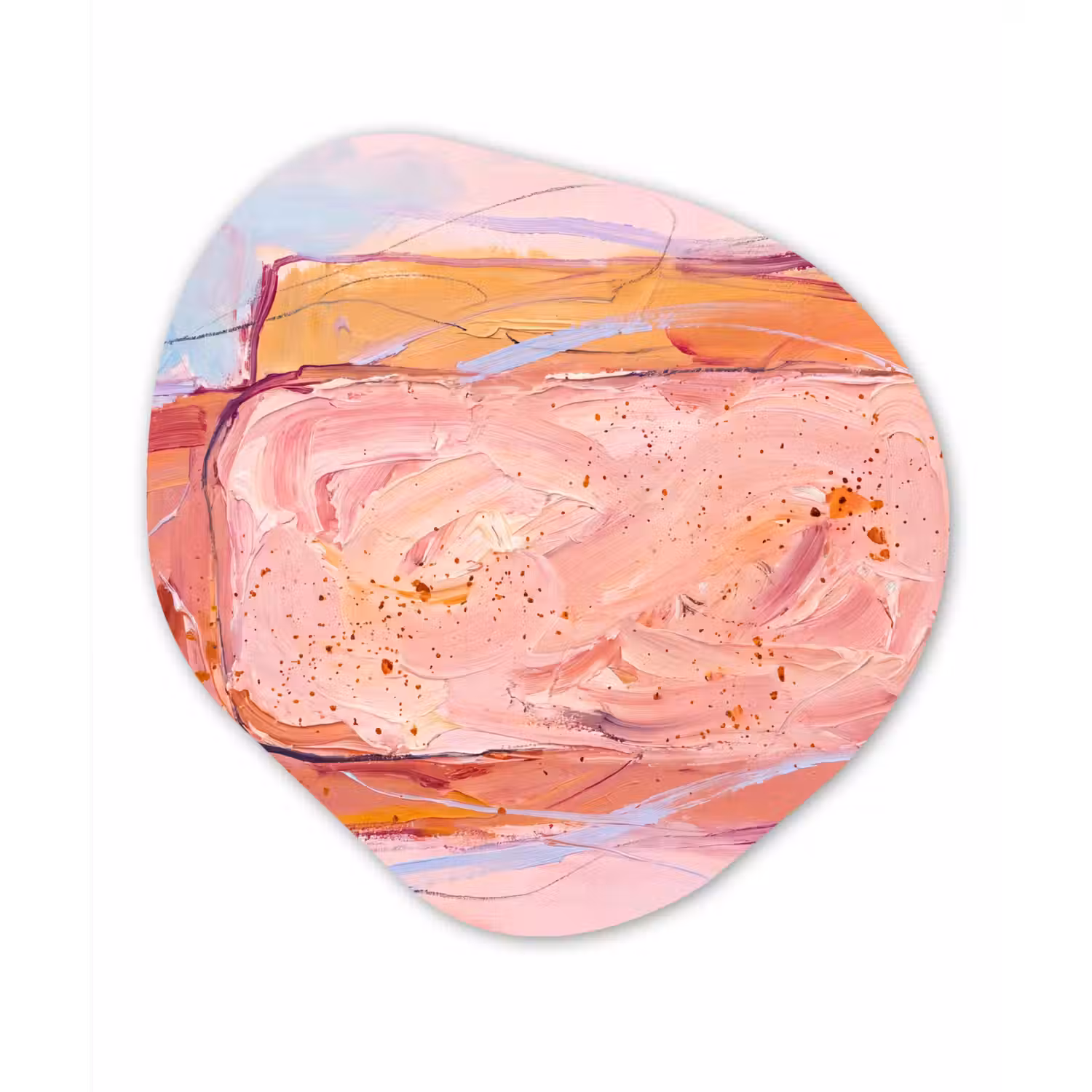 Abstract - Vormen - Modern - Roze Wandcirkel Organisch Forex 3mm klein -3d