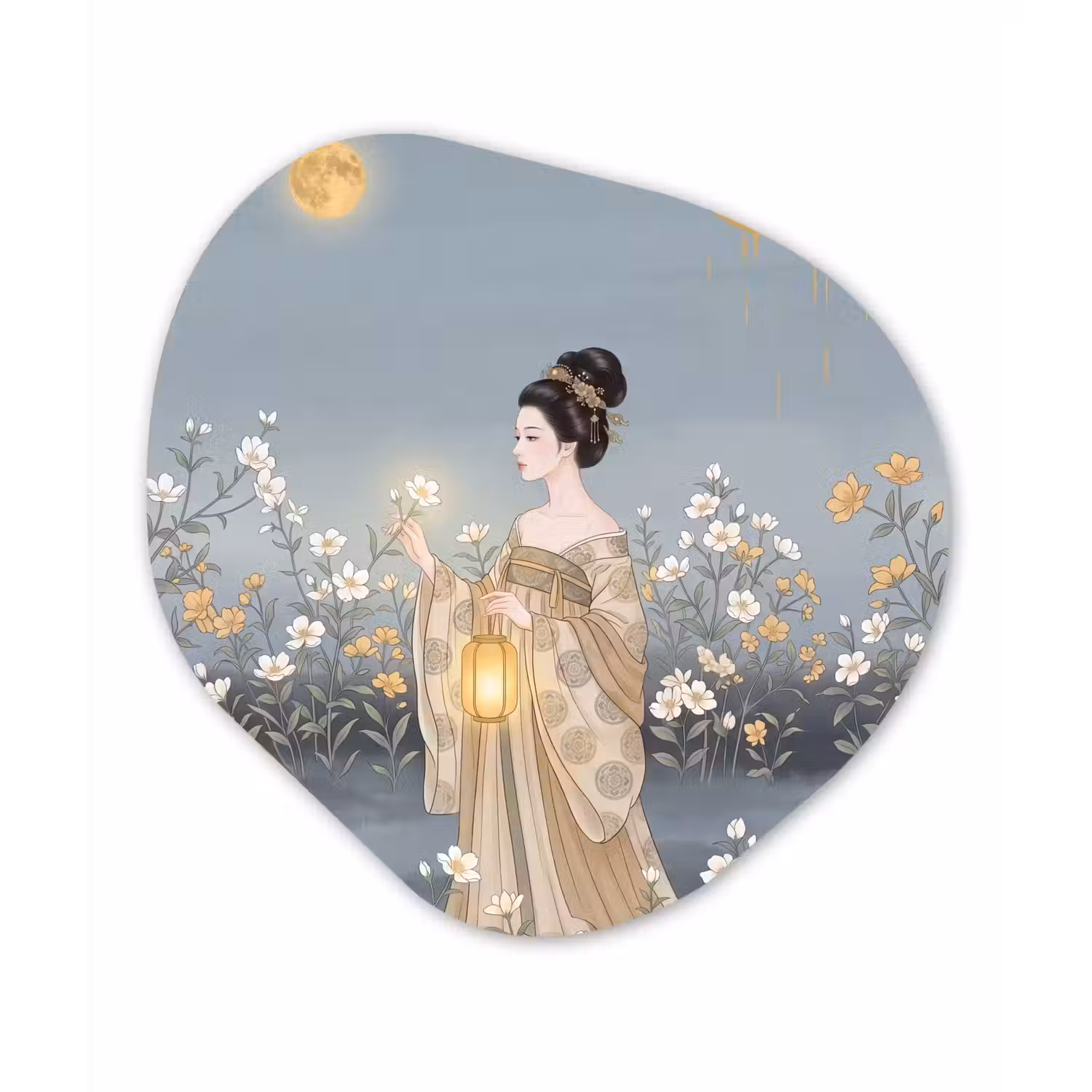Aziatisch - Vrouw - Kimono Wandcirkel Organisch Forex 3mm klein -3d
