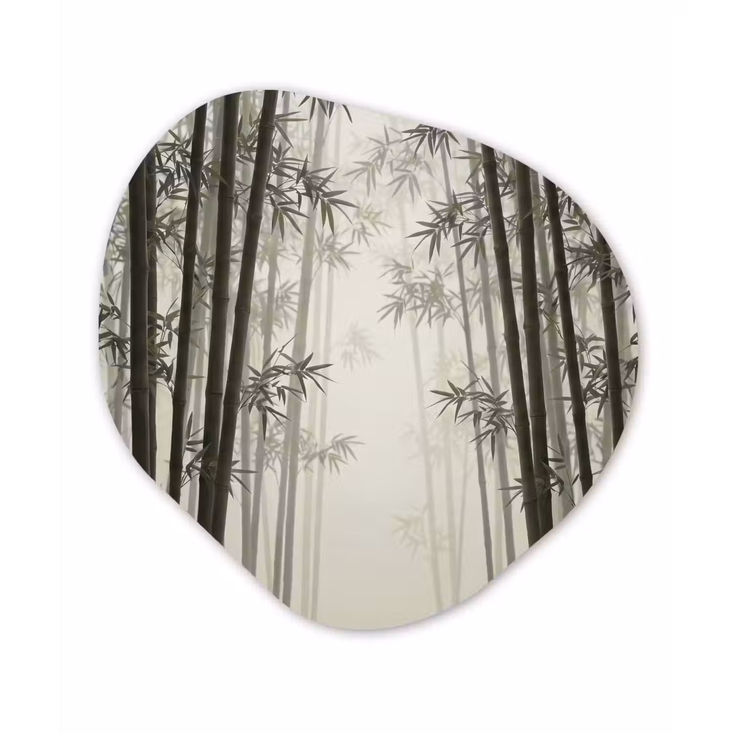 Bamboe - Bos - Mist - Natuur Wandcirkel Organisch Forex 3mm klein -3d