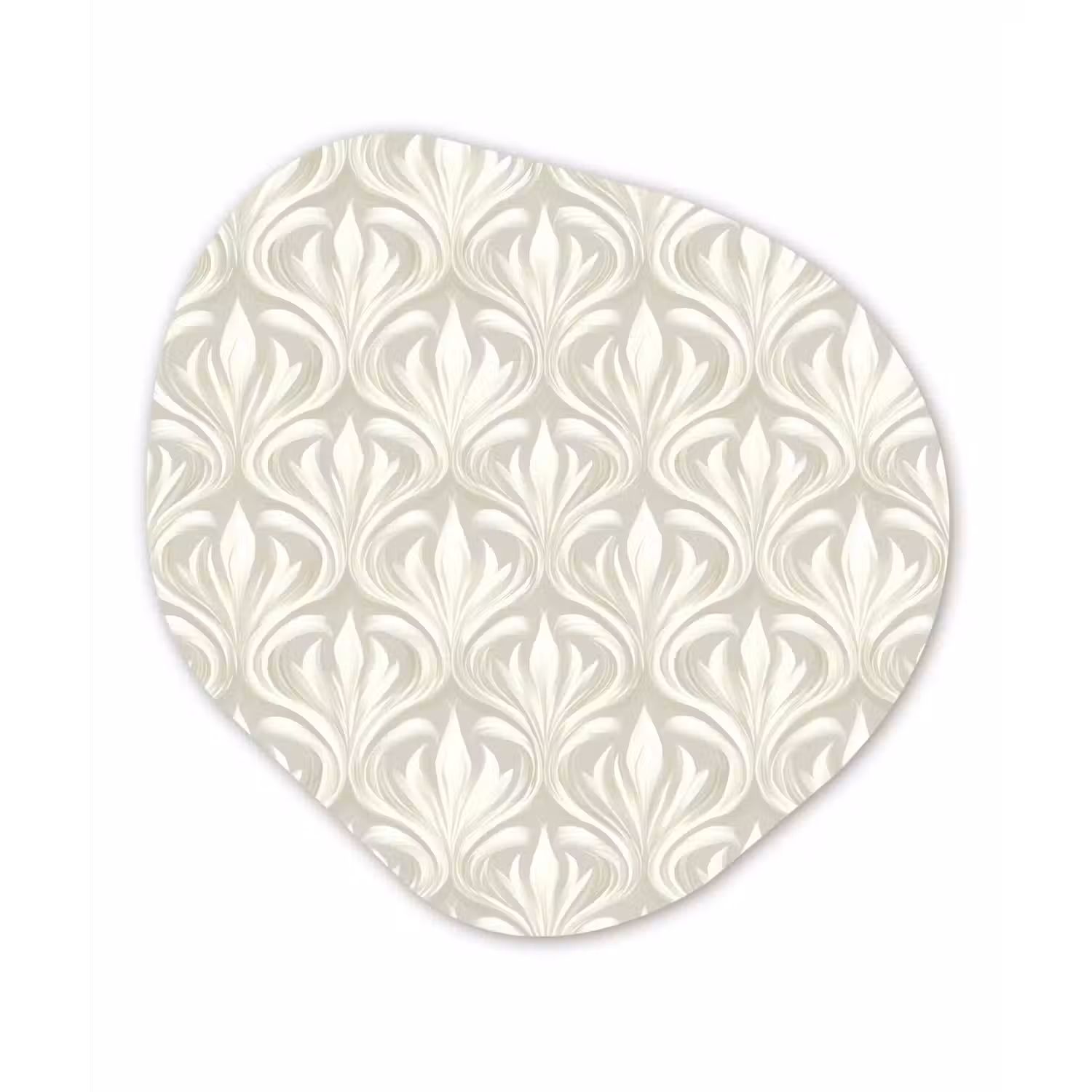 Barok - Patroon - Beige Wandcirkel Organisch Forex 3mm klein 629 -3d
