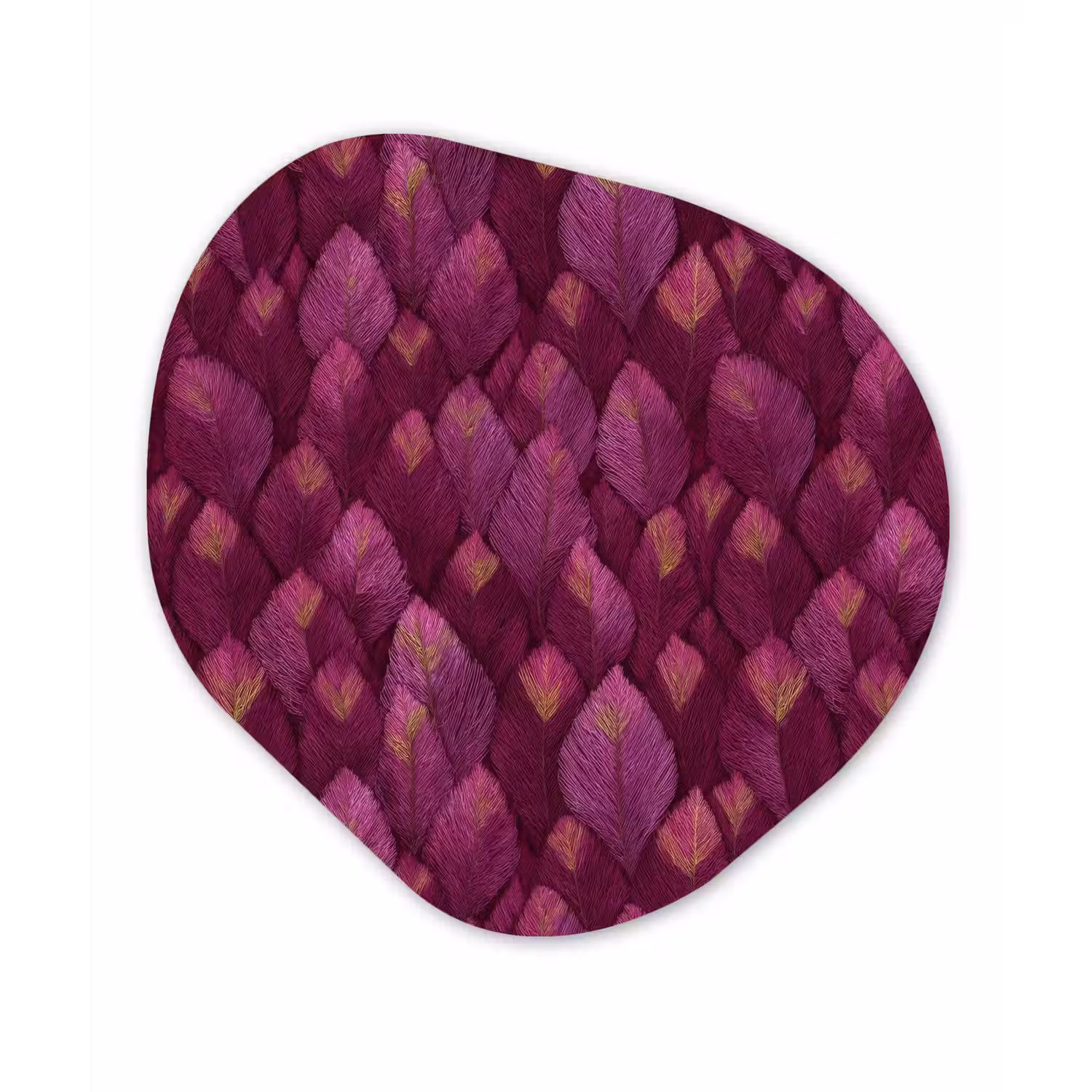 Bladeren - Patroon - Burgundy Wandcirkel Organisch Forex 3mm klein 629 -3d