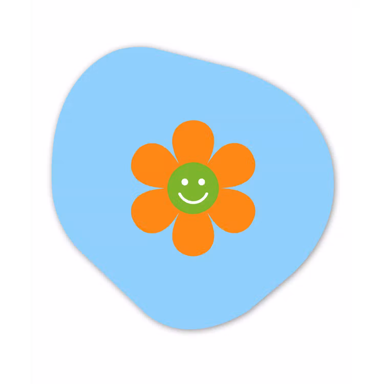 Bloem - Smiley - Kleurrijk Wandcirkel Organisch Forex 3mm klein -3d