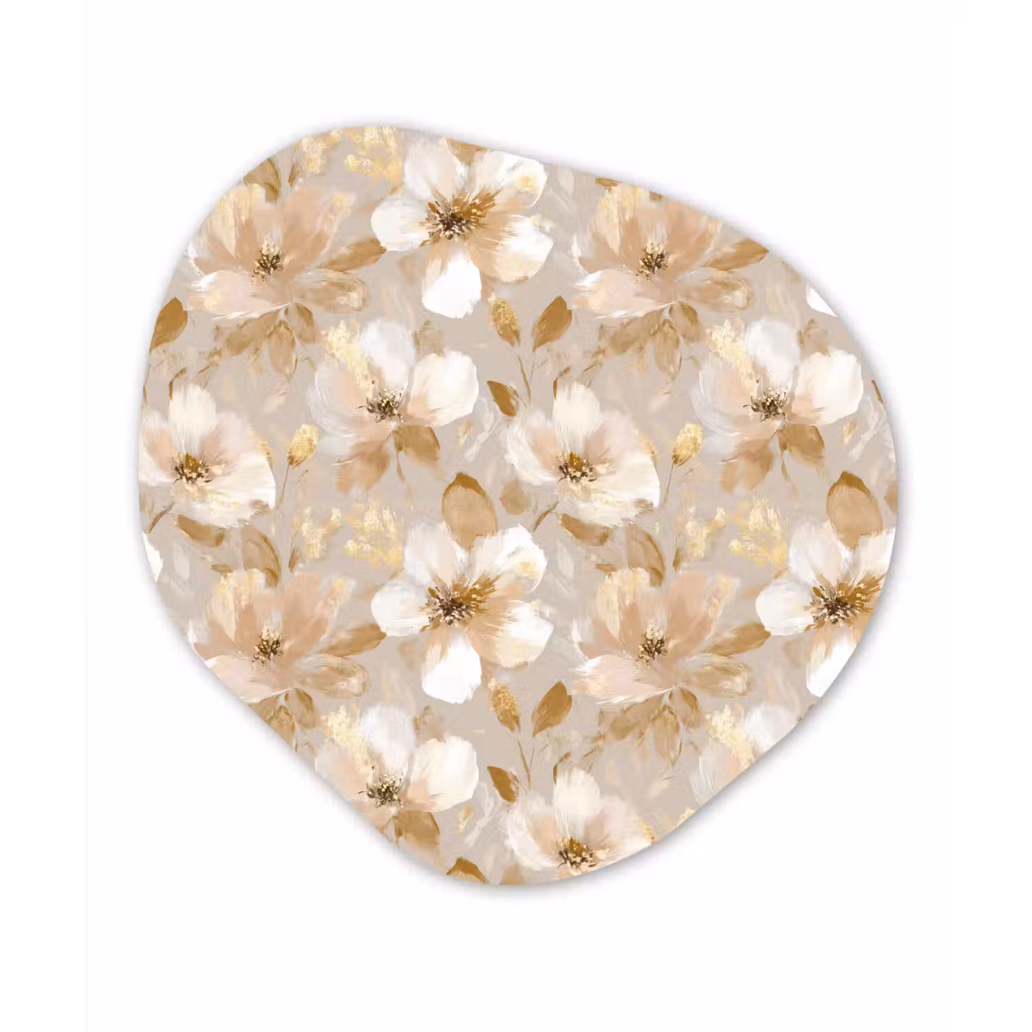 Bloemen - artistiek - Goud Wandcirkel Organisch Forex 3mm klein 629 -3d