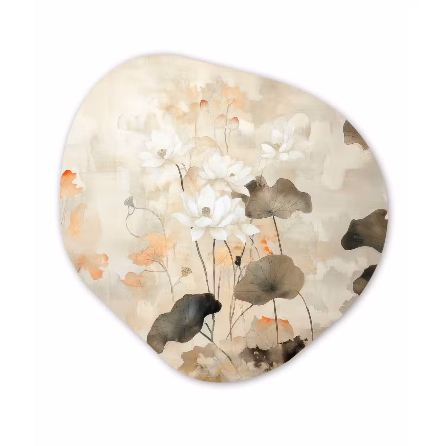 Bloemen - Japandi - Wabi sabi Wandcirkel Organisch Forex 3mm klein -3d