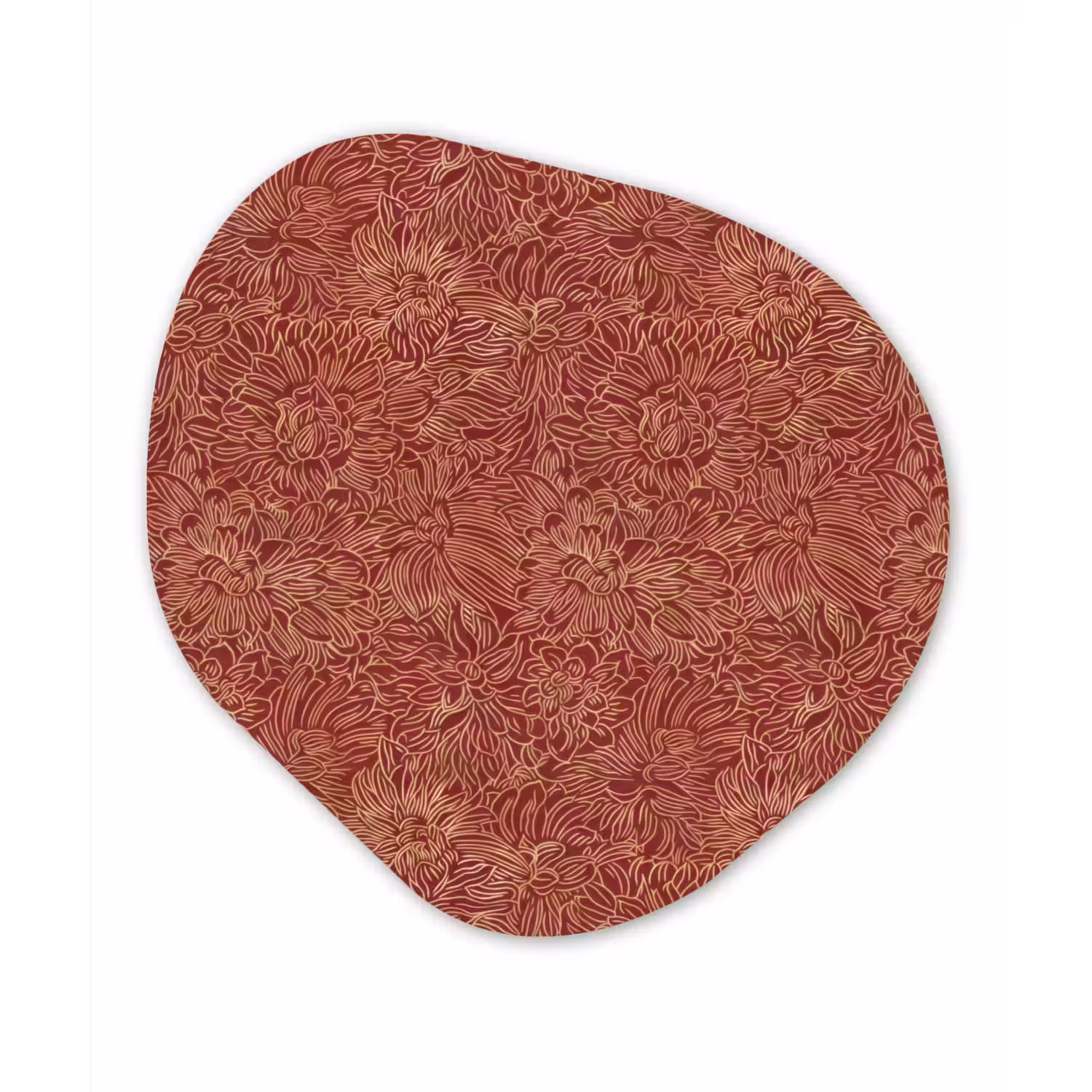 Bloemen - Motief - Rood Wandcirkel Organisch Forex 3mm klein 629 -3d