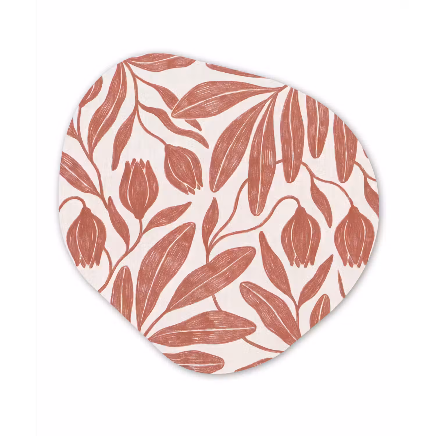 Bloemen - Patroon - Modern - Natuur - Bruin Wandcirkel Organisch Forex 3mm klein -3d