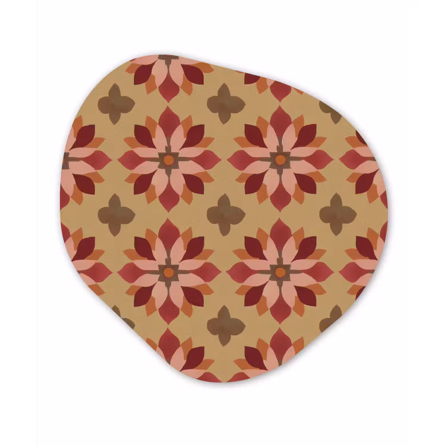 Bloemen - Retro - Groen Wandcirkel Organisch Forex 3mm klein 629 -3d