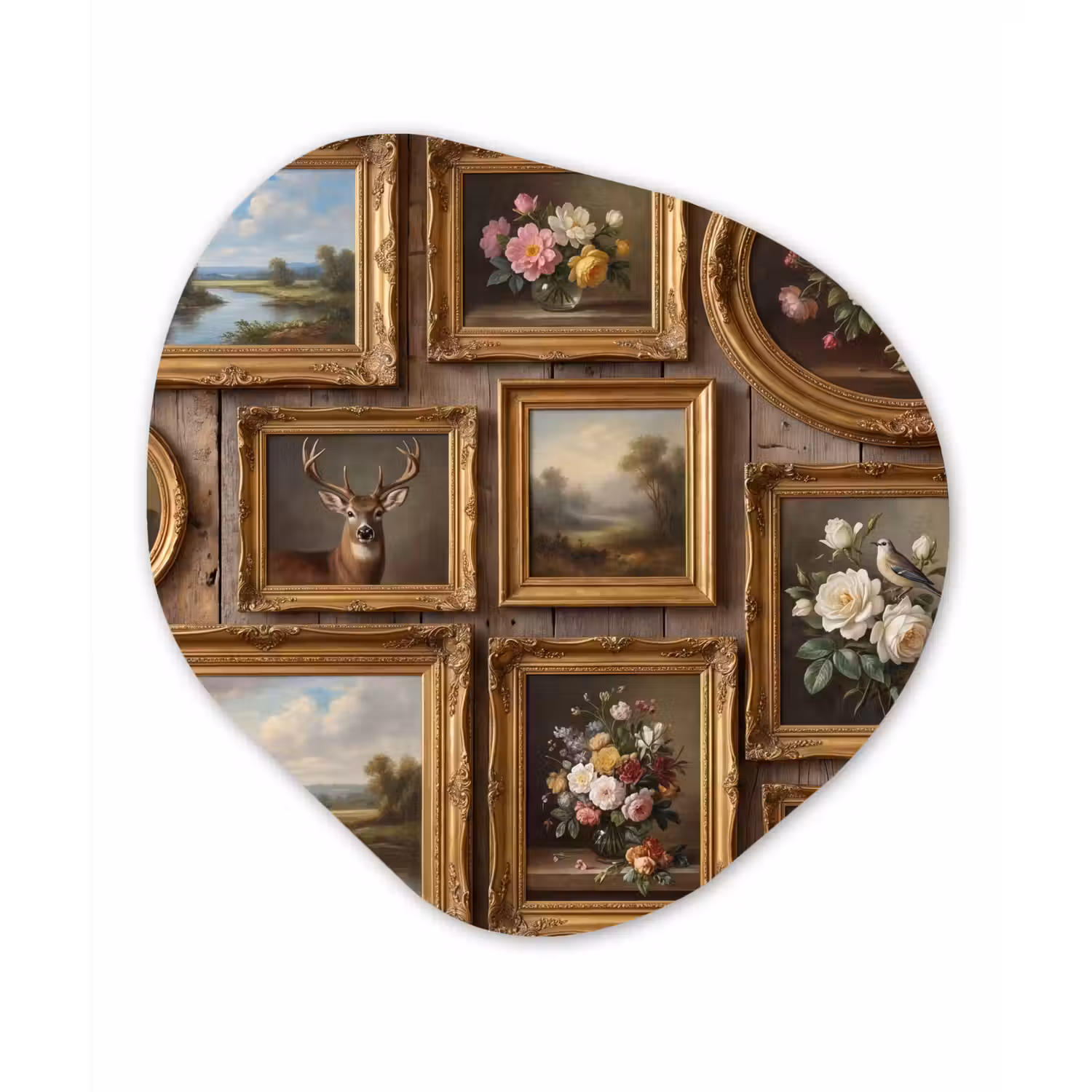 Bloemen - Rozen - Klassiek - Vaas - Kleurrijk Wandcirkel Organisch Forex 3mm klein -3d