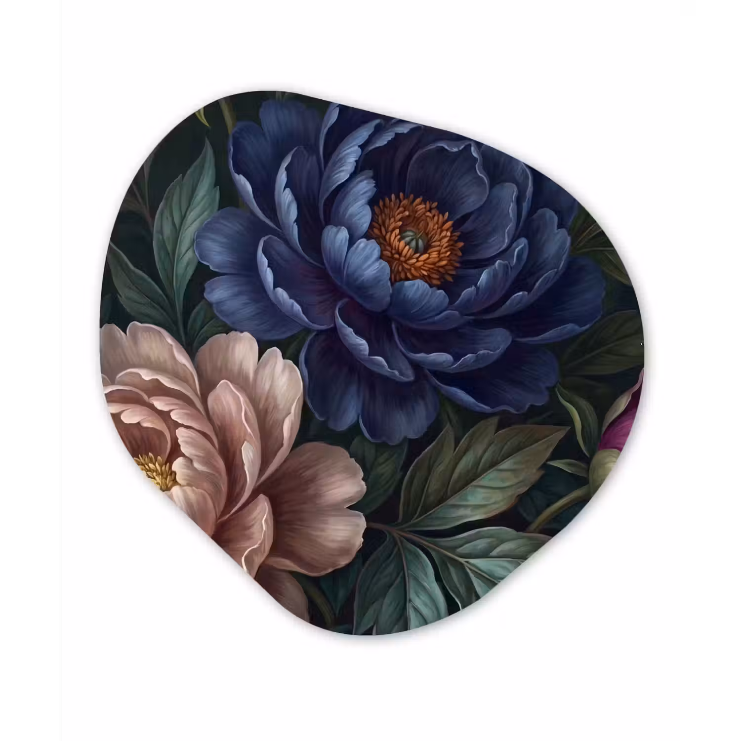 Bloemen - Vlinder - Natuur - Modern - Paars Wandcirkel Organisch Forex 3mm klein -3d