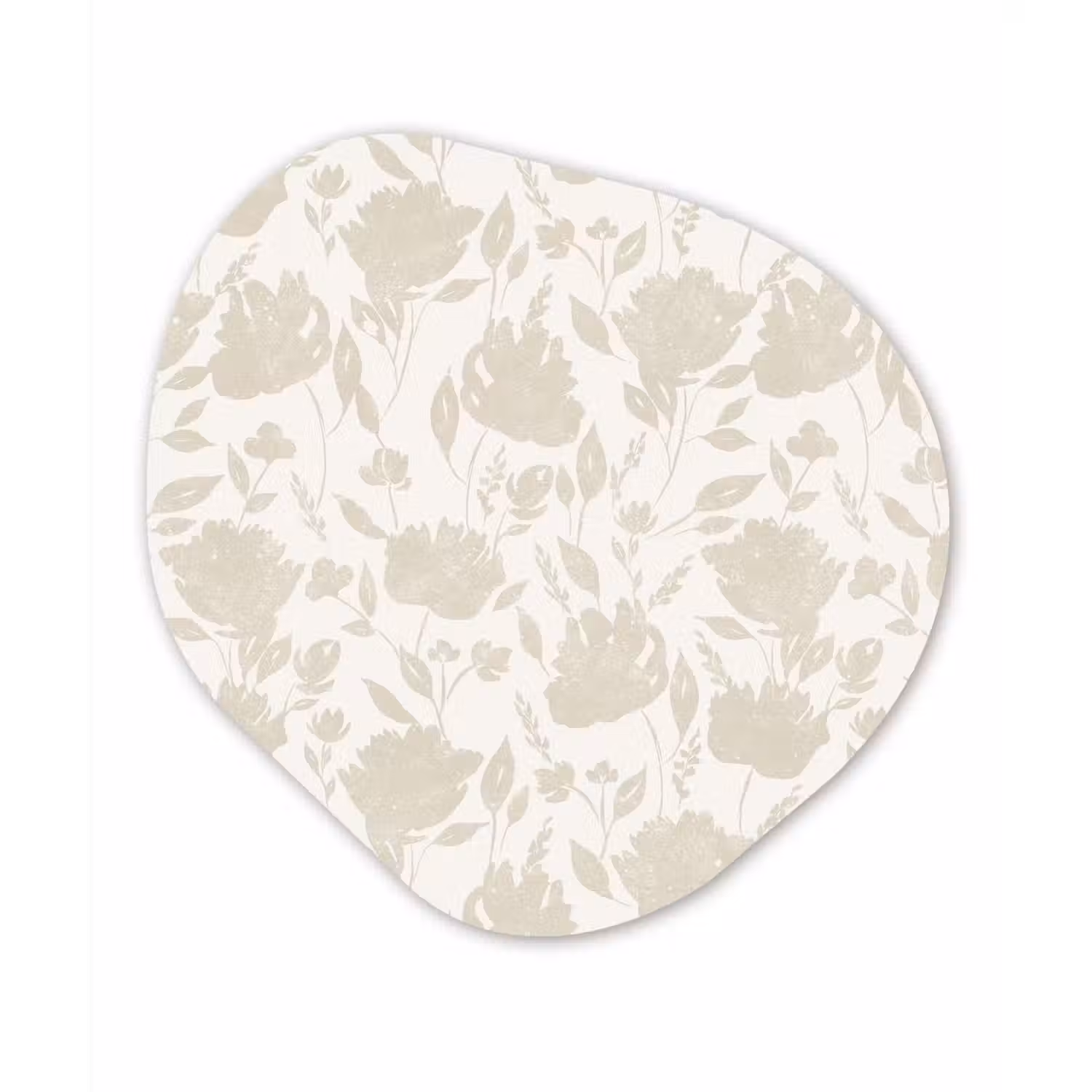 Bloemenpatroon - Silhouet - Wit Wandcirkel Organisch Forex 3mm klein 629 -3d