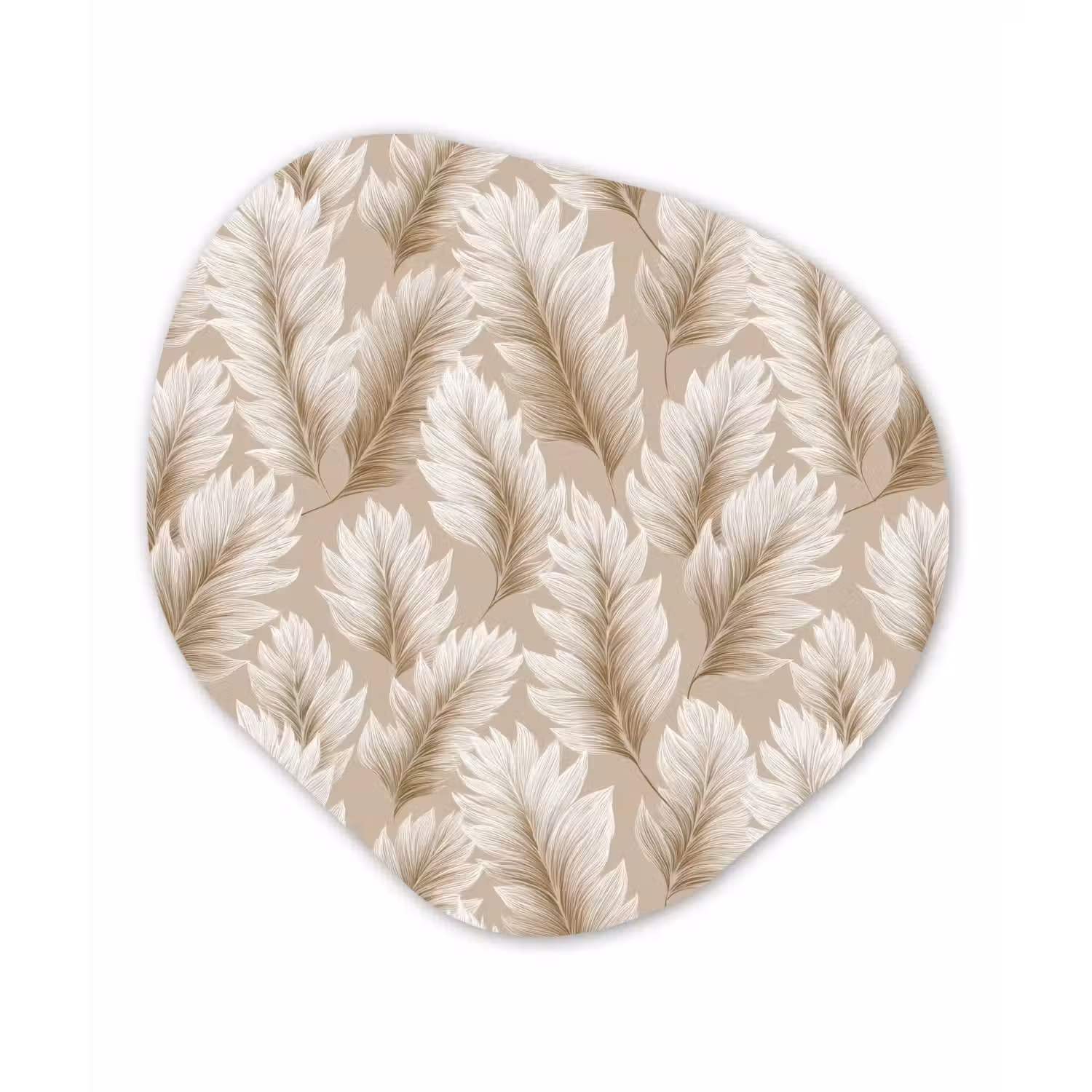 Botanisch - Patroon - Beige Wandcirkel Organisch Forex 3mm klein 629 -3d