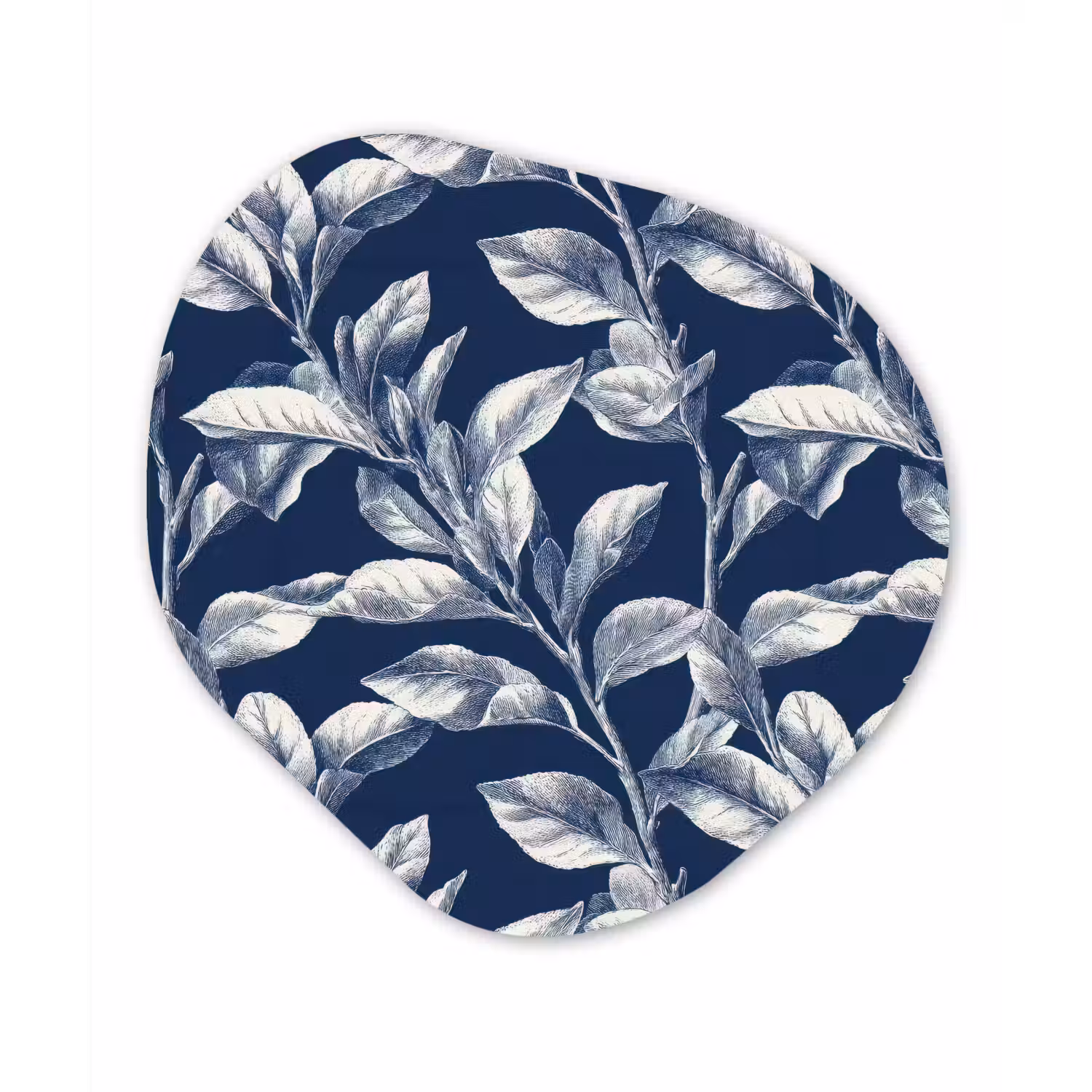 Botanisch - Patroon - Blauw Wandcirkel Organisch Forex 3mm klein 629 -3d
